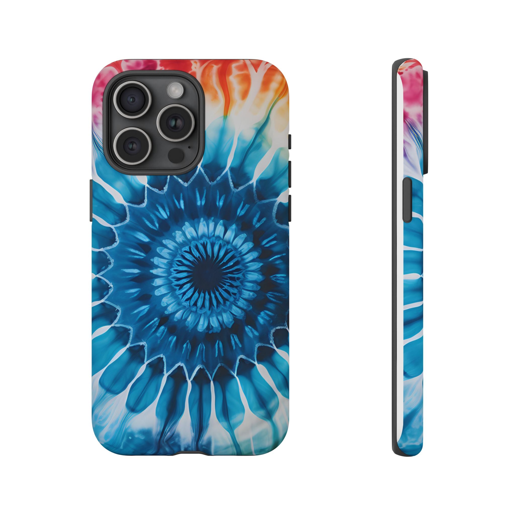 Cosmic Mandala Tie-Dye iPhone Case - Rugged Hexagon Stone