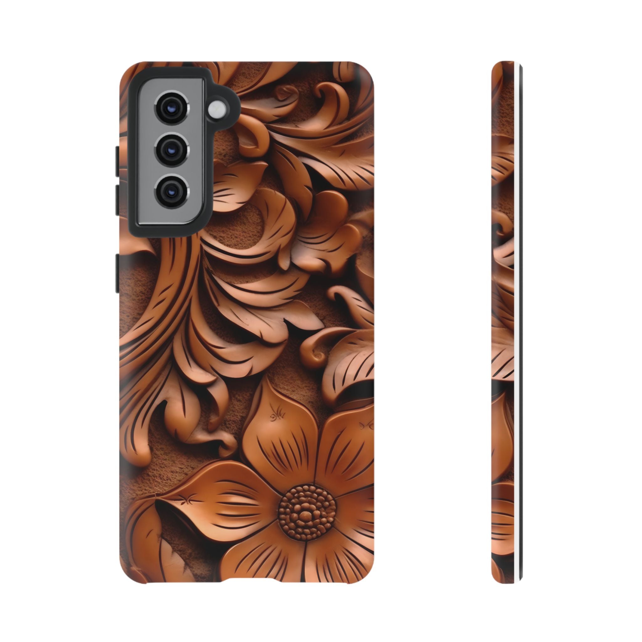 Baroque Floral Wood Samsung Case