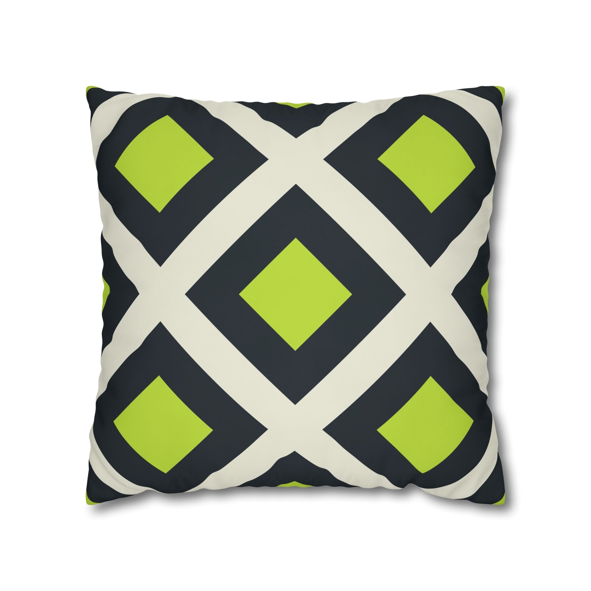 Geometric Teal & Lime Green Pillowcase