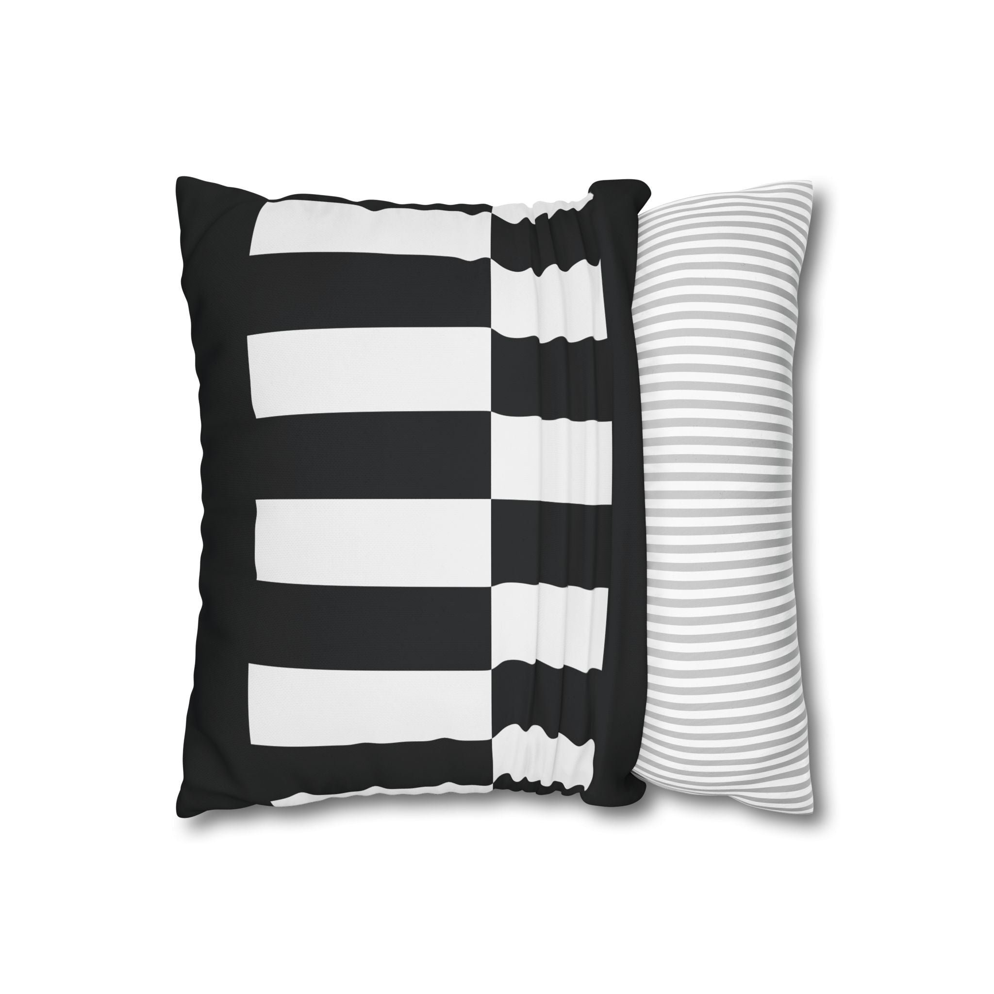 Abstract Checkered Pillowcase - Black & White