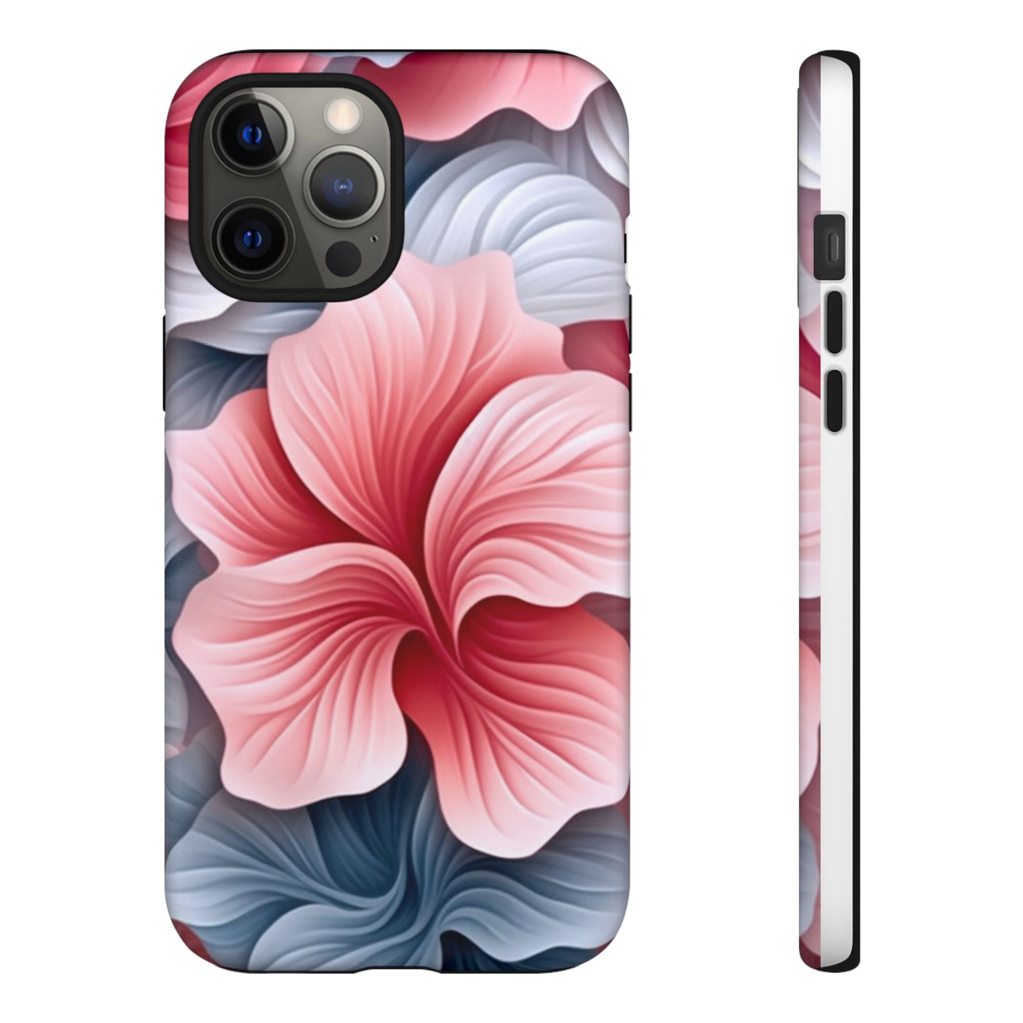 Abstract Floral Pink iPhone Case - Hexagon Stone