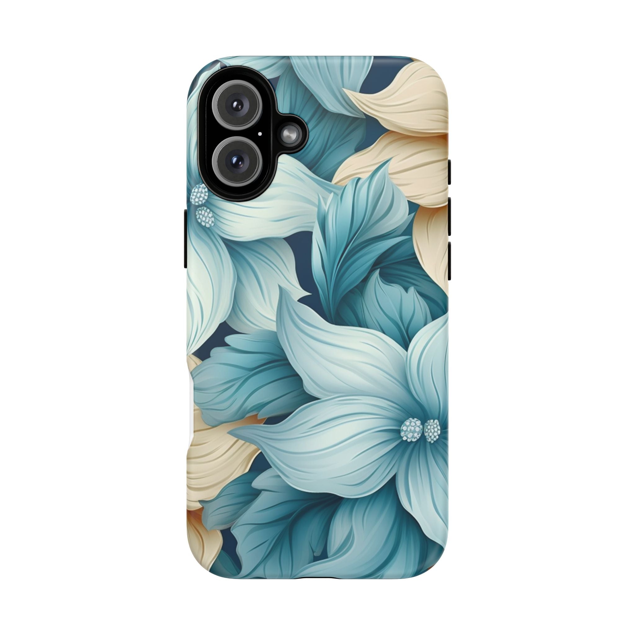 Teal Floral Hexagon iPhone Case - Rugged