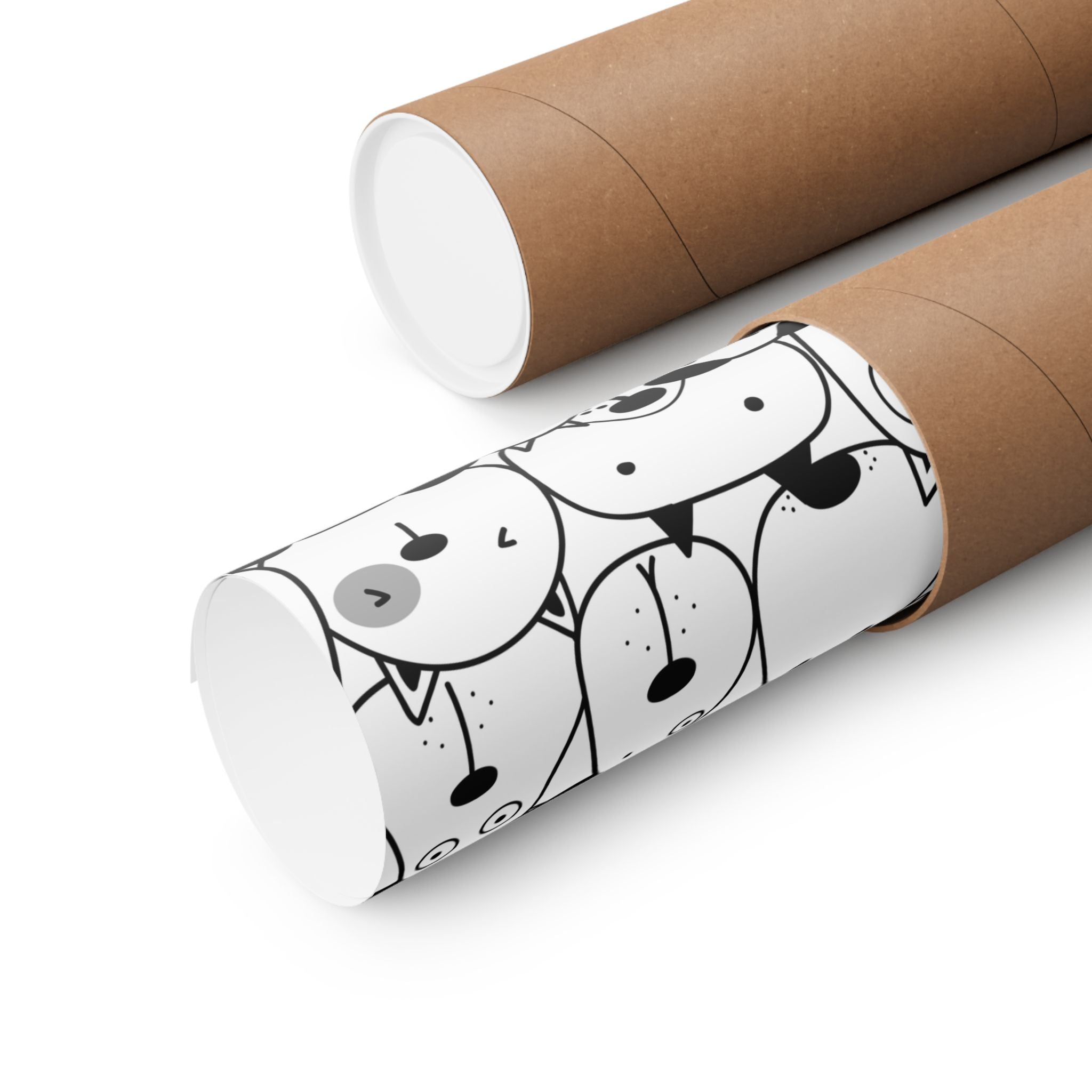 Cute Cartoon Dogs Seamless Pattern Poster