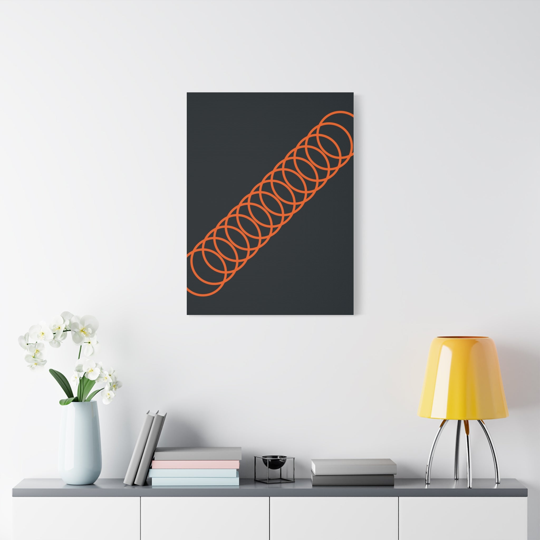 Abstract Orange Coil Art Canvas Print