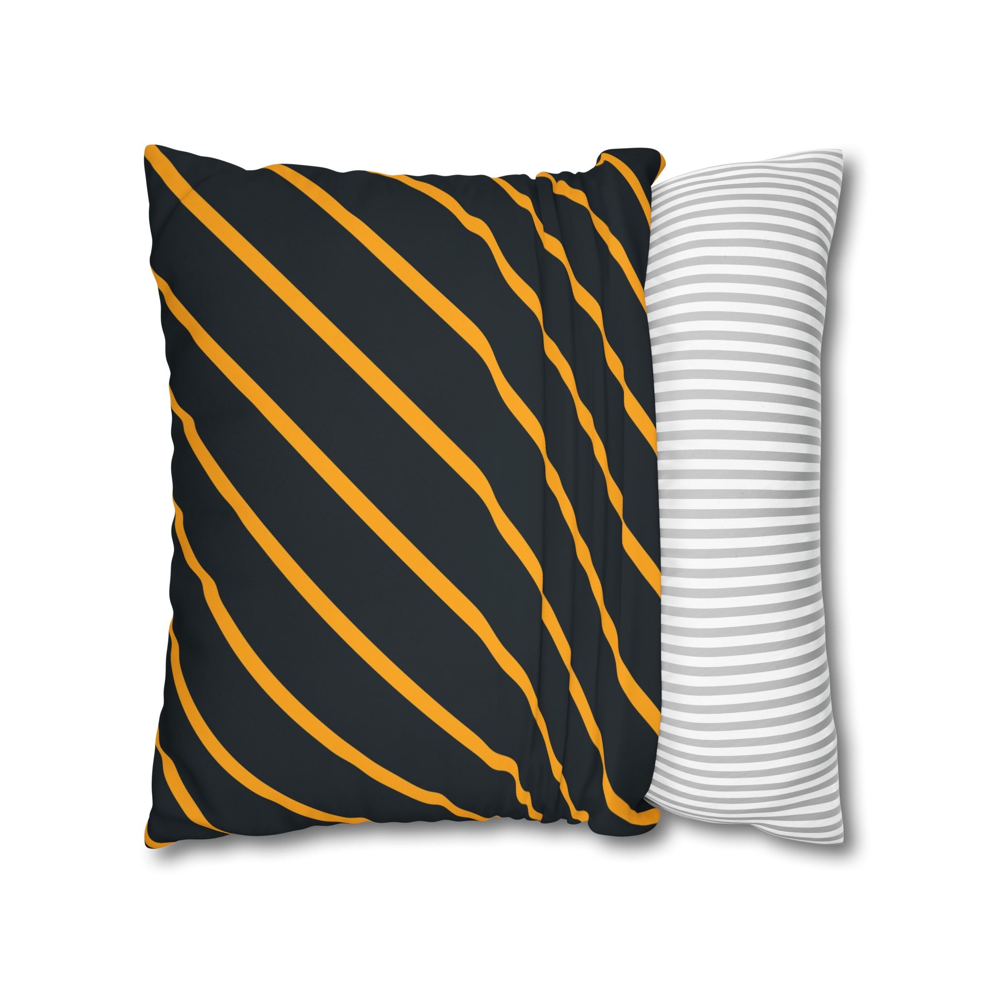 Bold Orange Diagonal Stripe Pillowcase