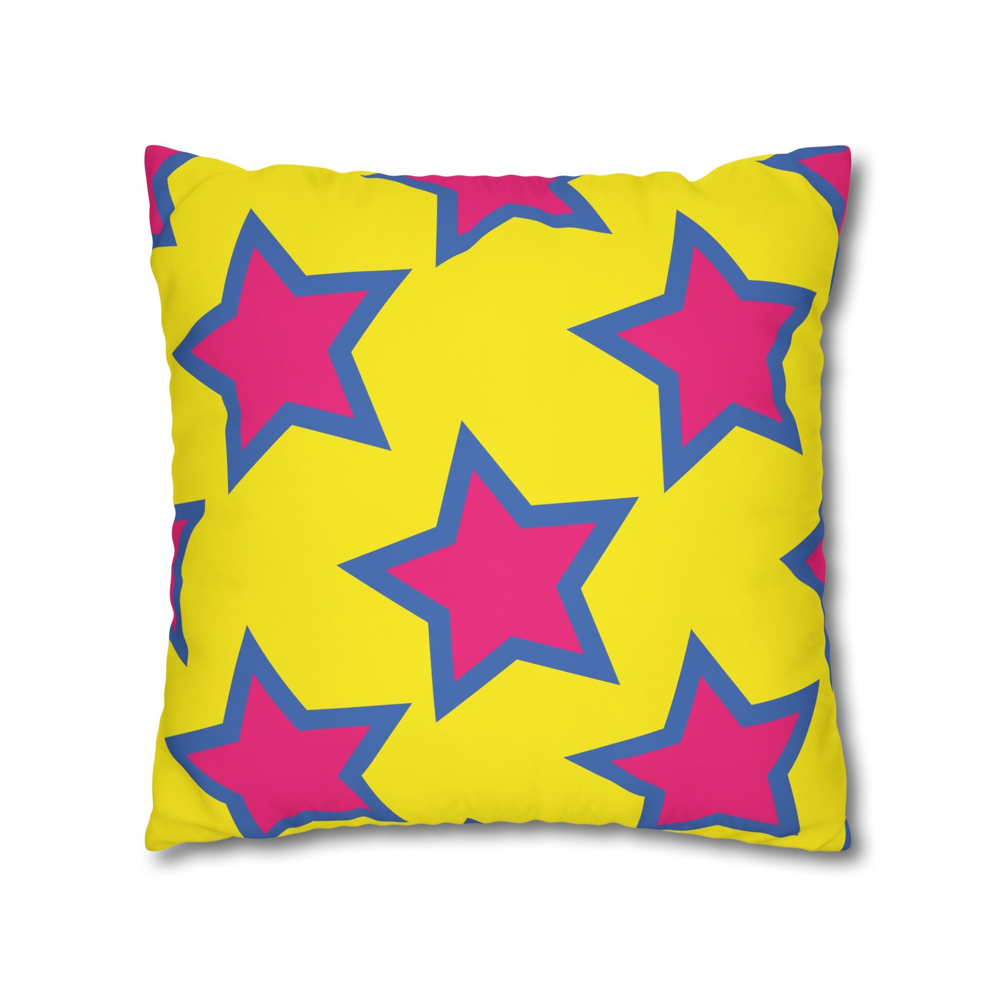 Pink & Purple Star Pillowcase - Yellow