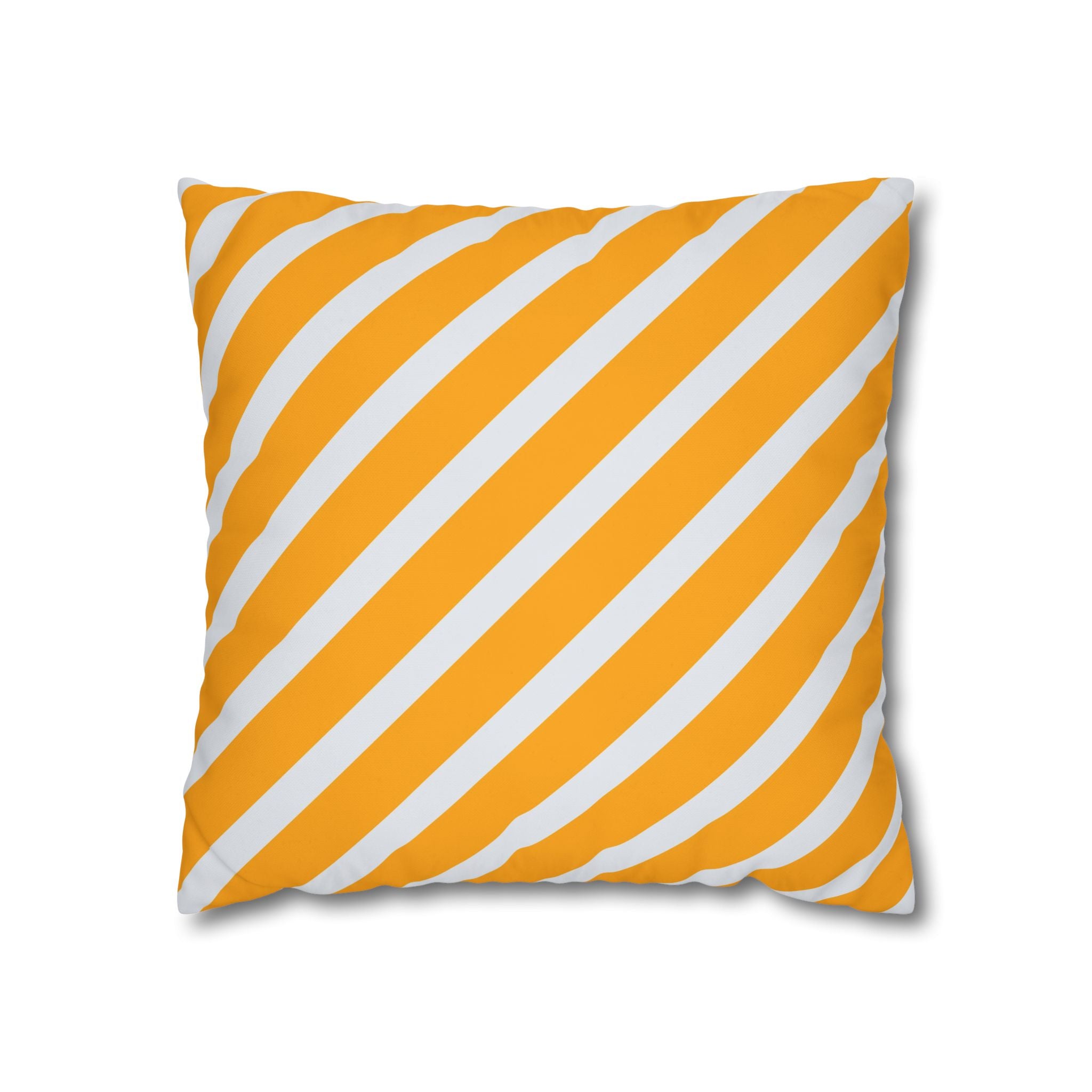 Neon Orange & Gray Diagonal Stripe Pillowcase