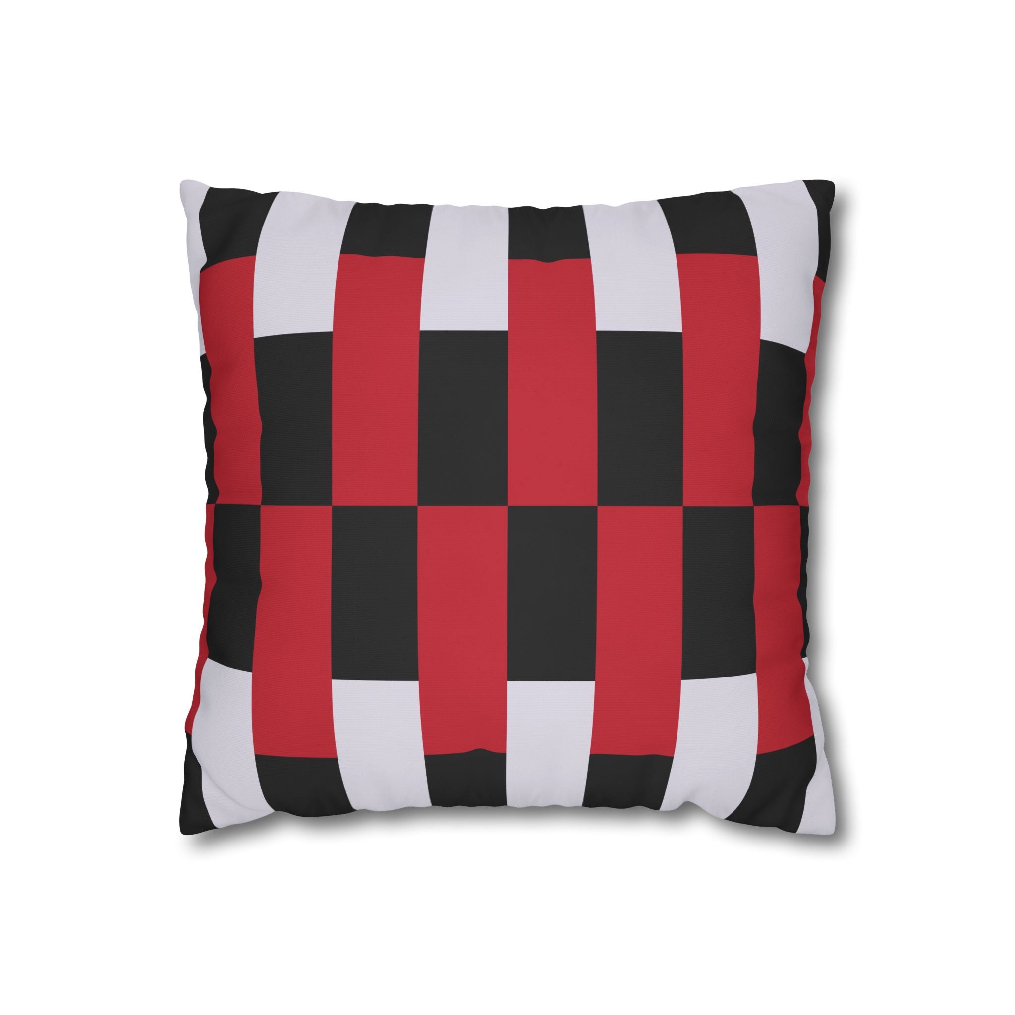 Geometric Stripe Pillowcase - Crimson & Gray