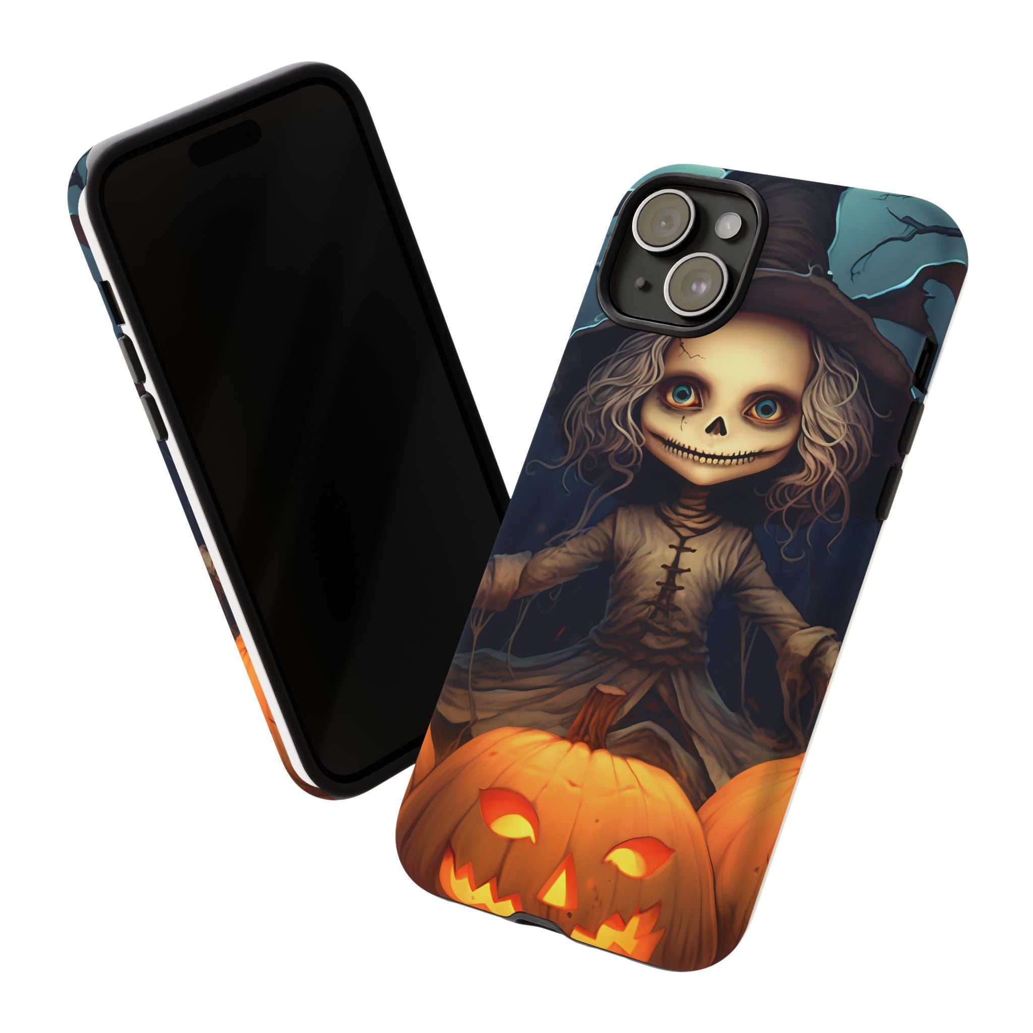 Spooky Skull Girl Halloween iPhone Case - Hexagon Stone