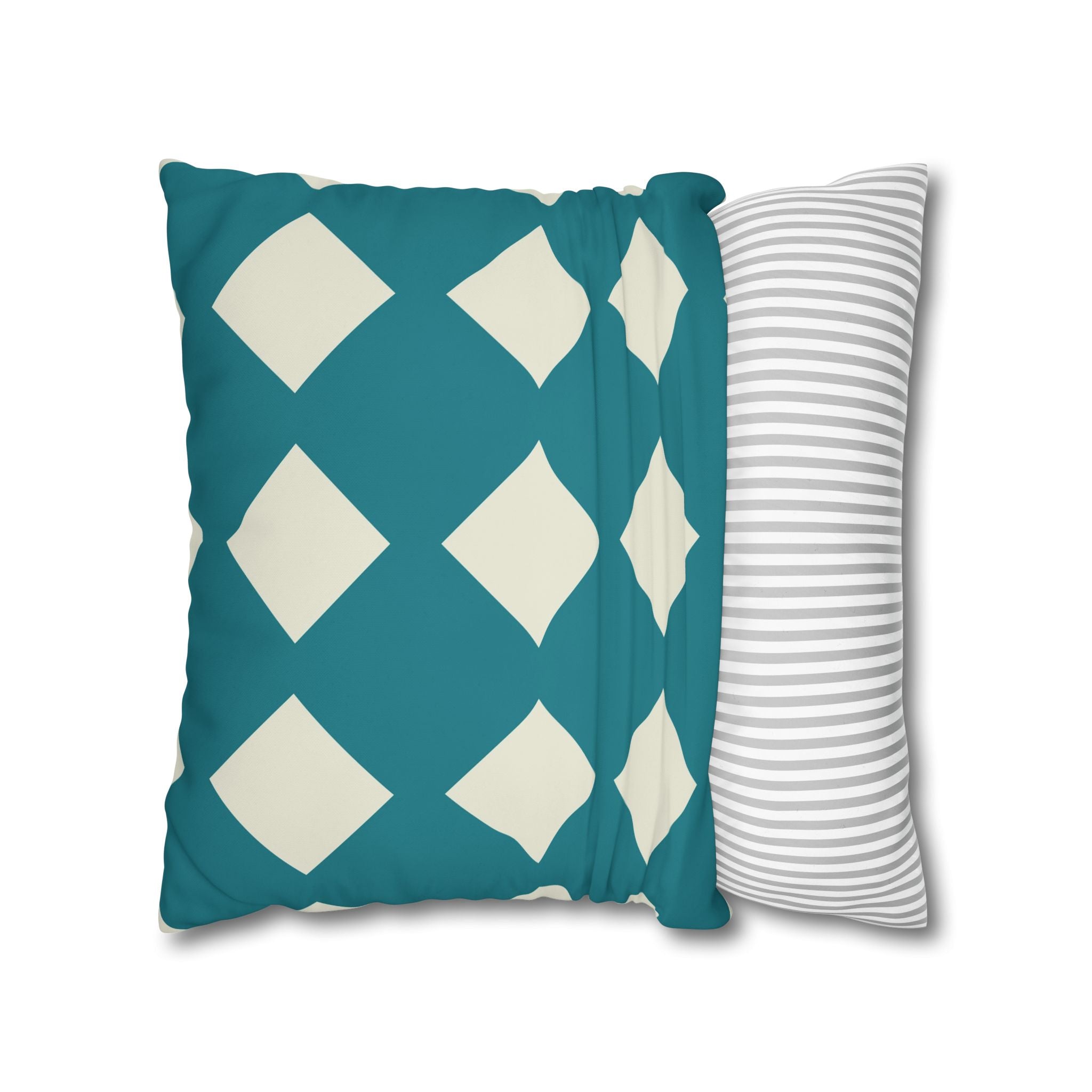 Geometric Teal & Beige Pillowcase