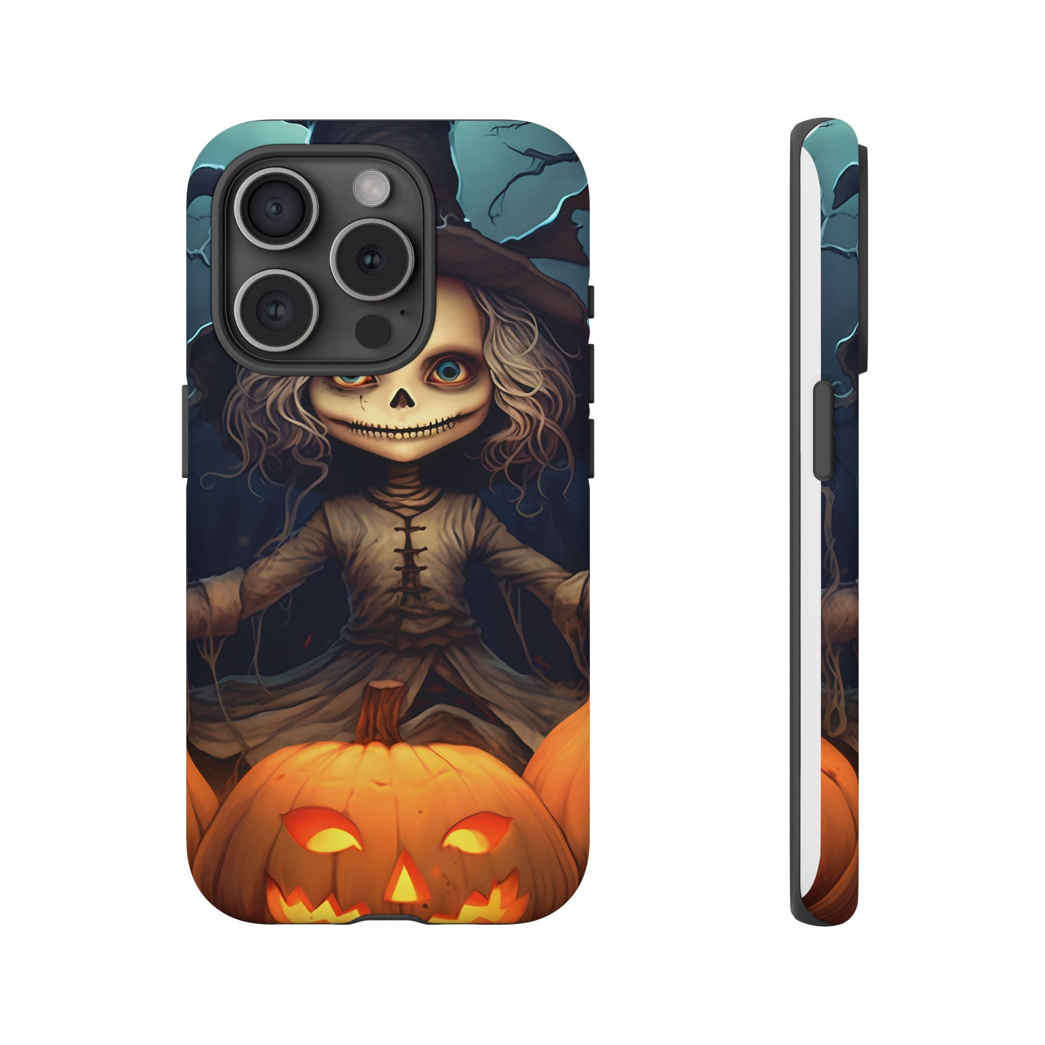 Spooky Skull Girl Halloween iPhone Case - Hexagon Stone