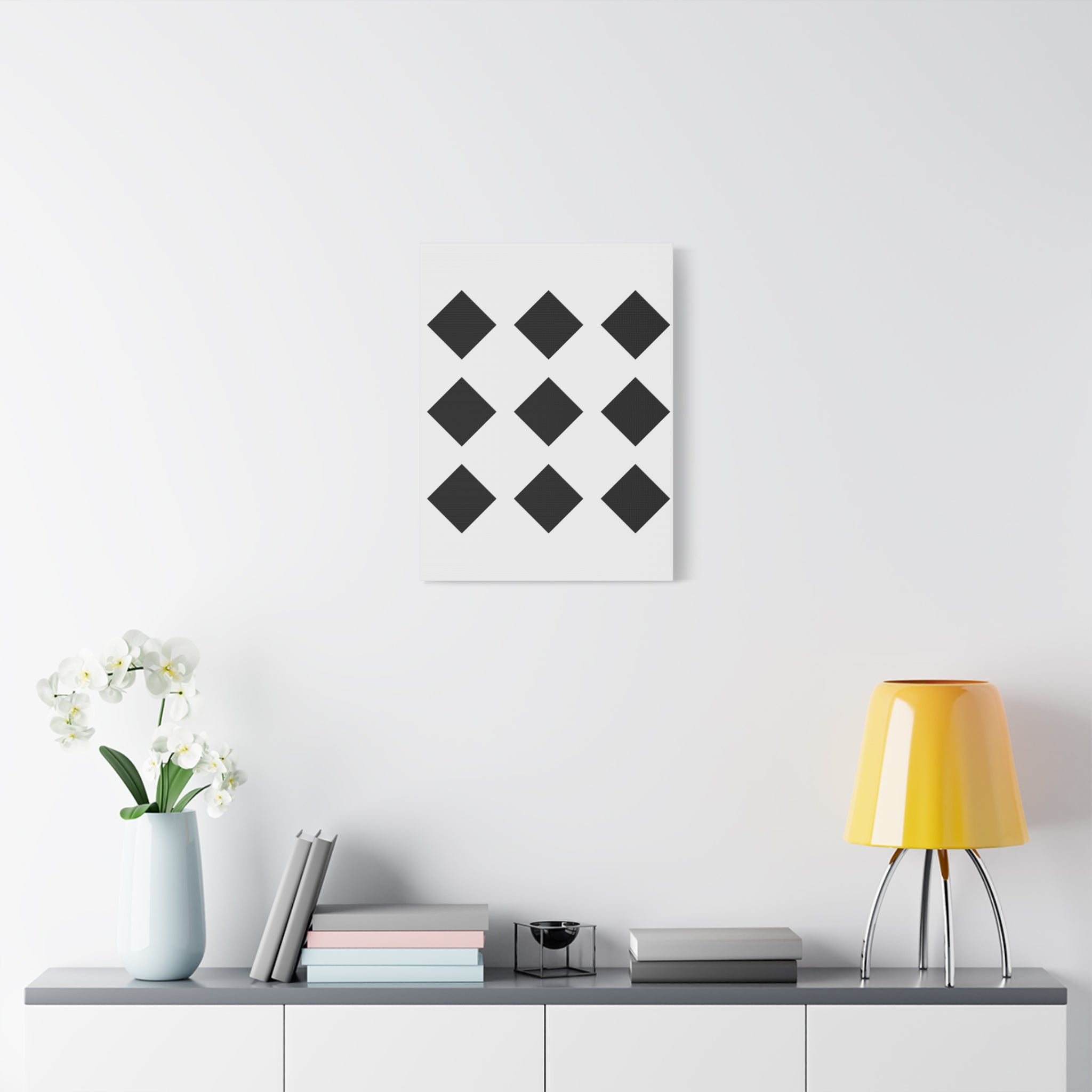 Black Diamond Grid - Matte Canvas Art