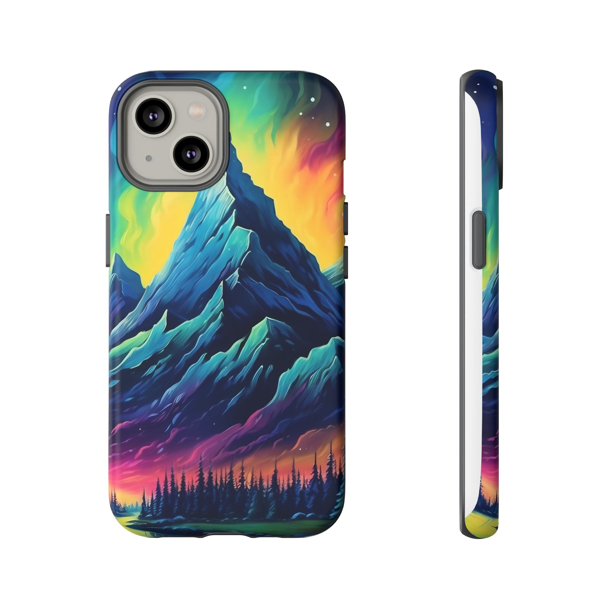 Aurora Mountain Hexagon iPhone Case