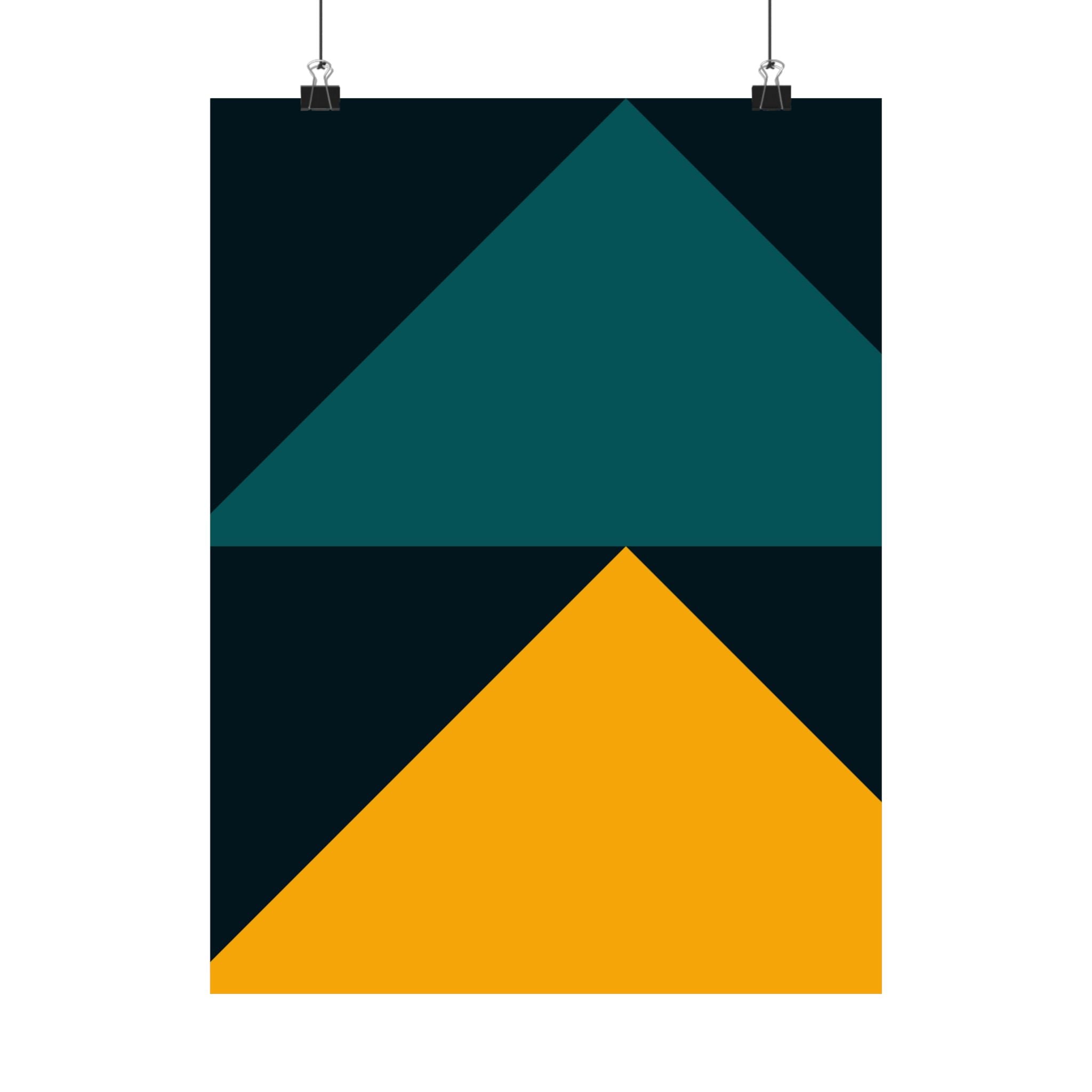 Teal & Gold Geometric Abstract Poster