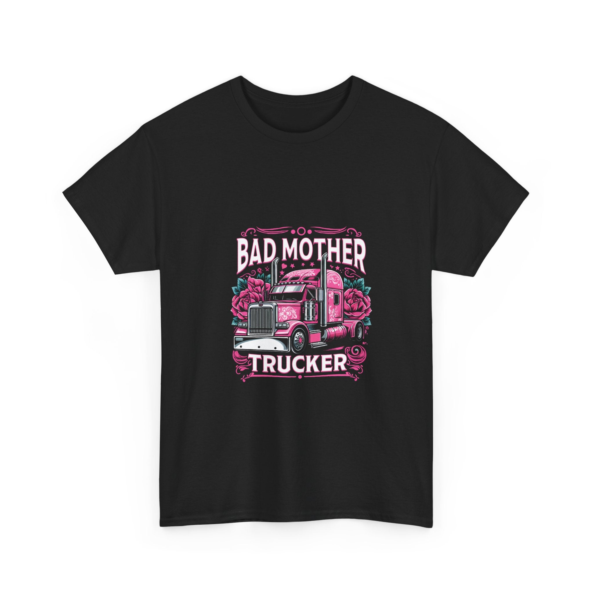 Bad Mother Trucker Pink Floral Tee