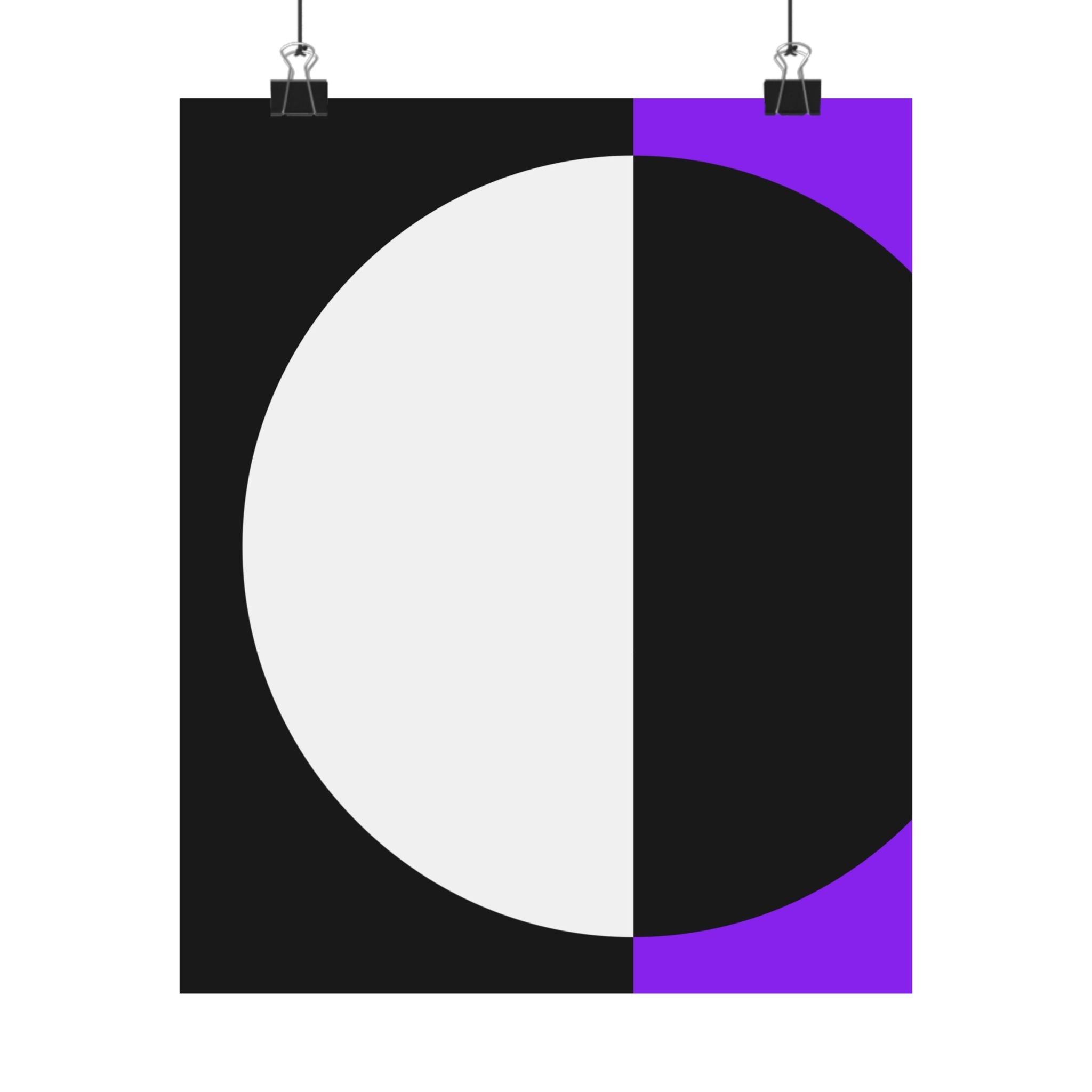 Abstract Purple & Black Geometric Poster