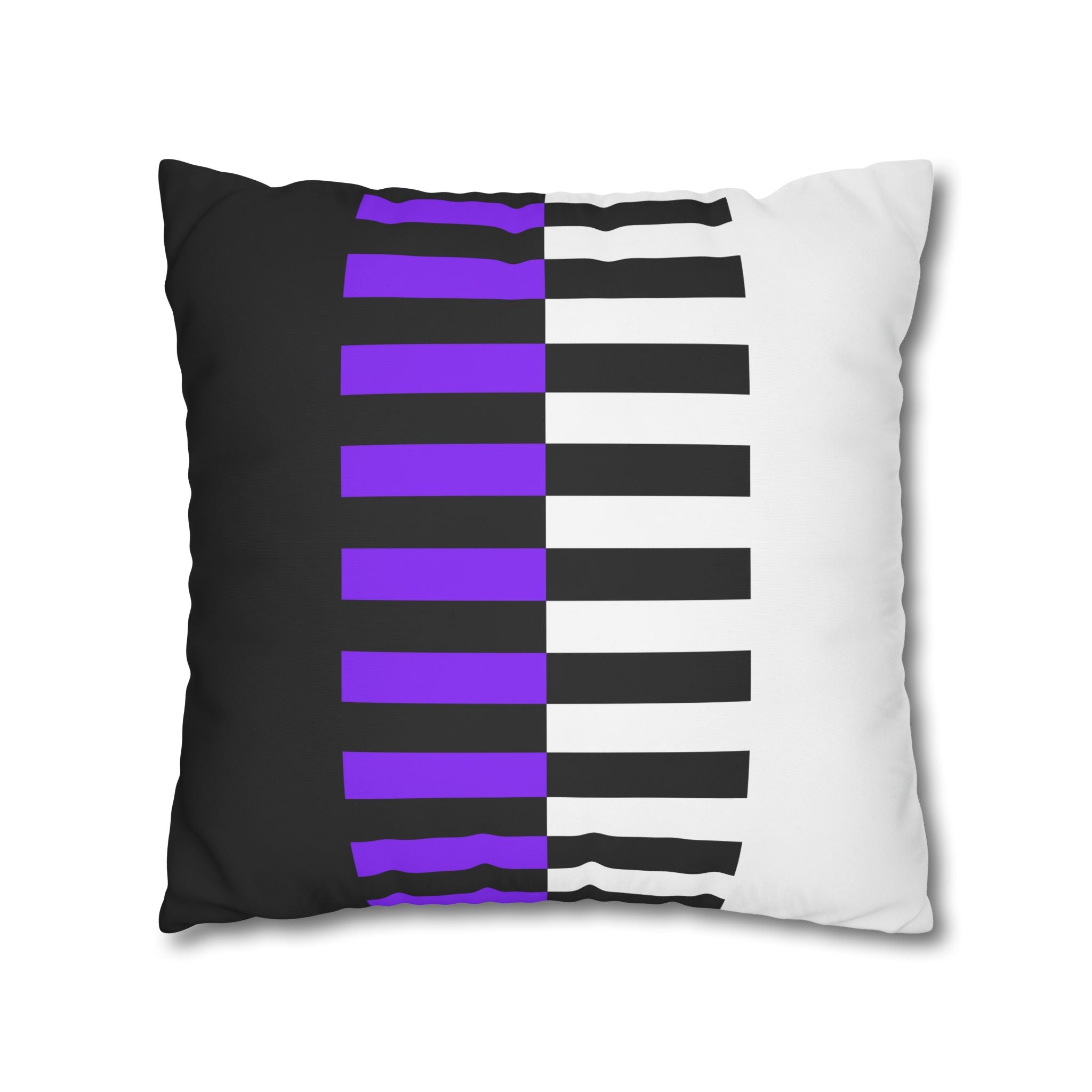 Abstract Piano Pillowcase - Purple & Black