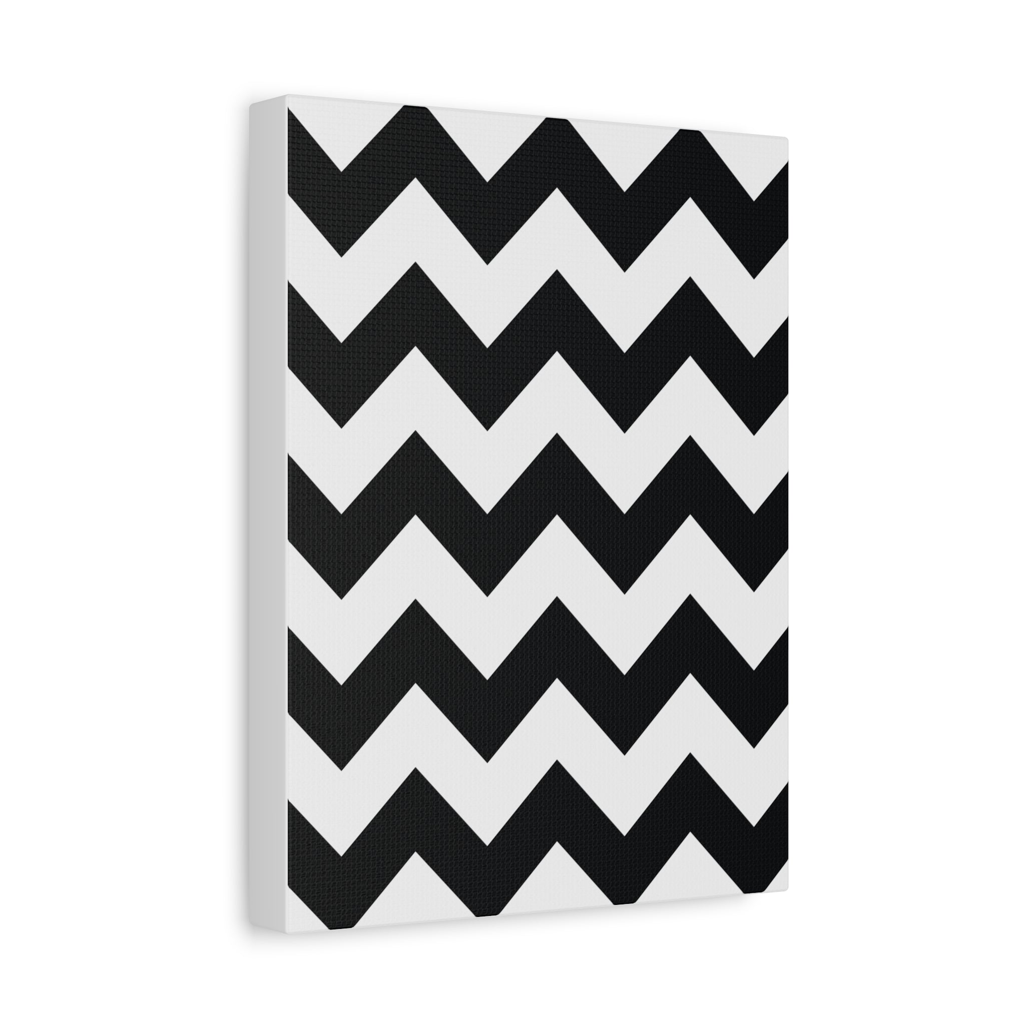 Black & White Zigzag Geometric Canvas Art