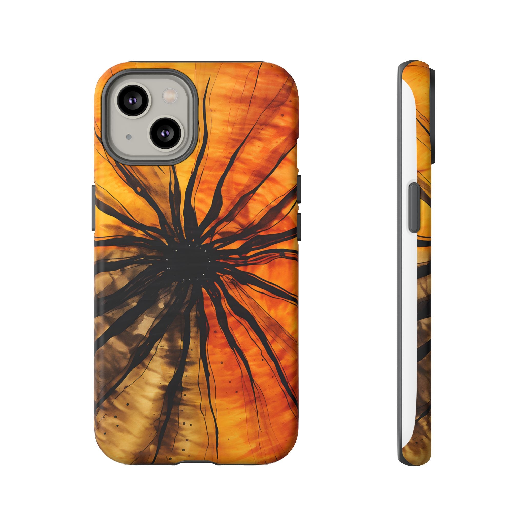 Fiery Sunburst Hexagon iPhone Case