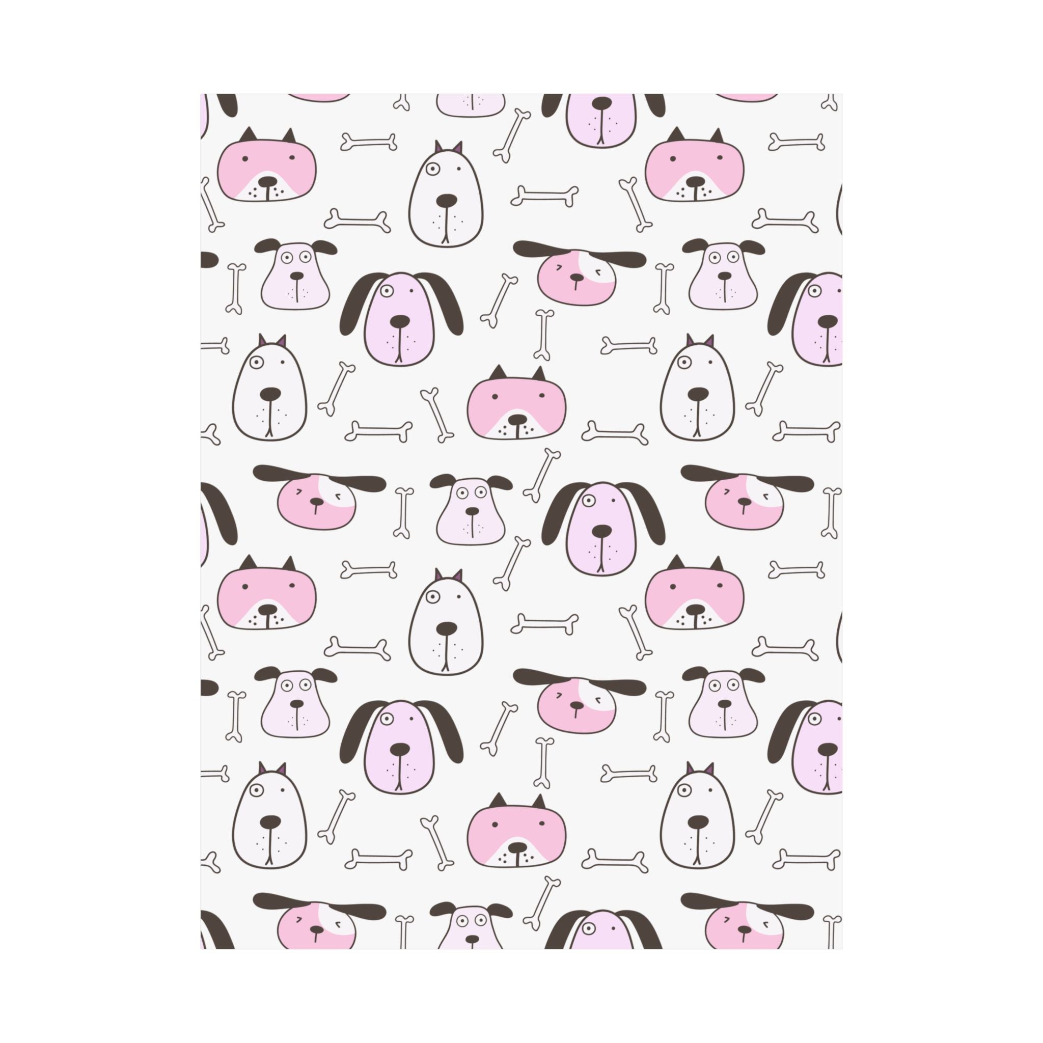 Cute Puppy Bones Pattern Poster