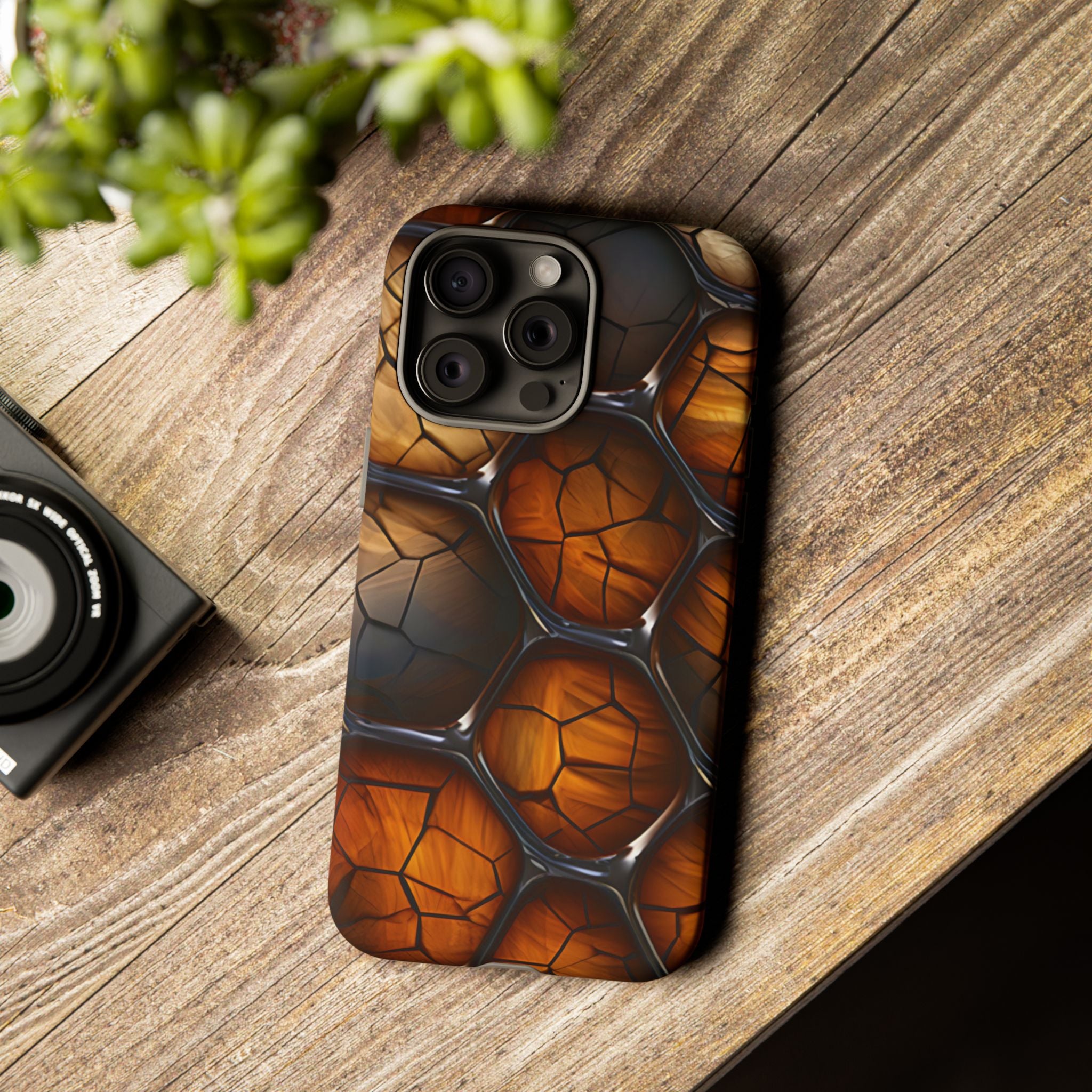 Cracked Wood Honeycomb iPhone Case