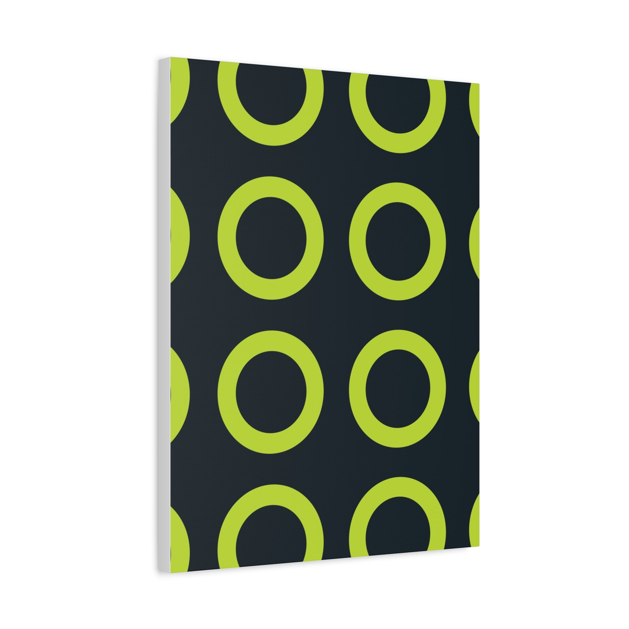 Lime Green Circle Canvas Art - Teal