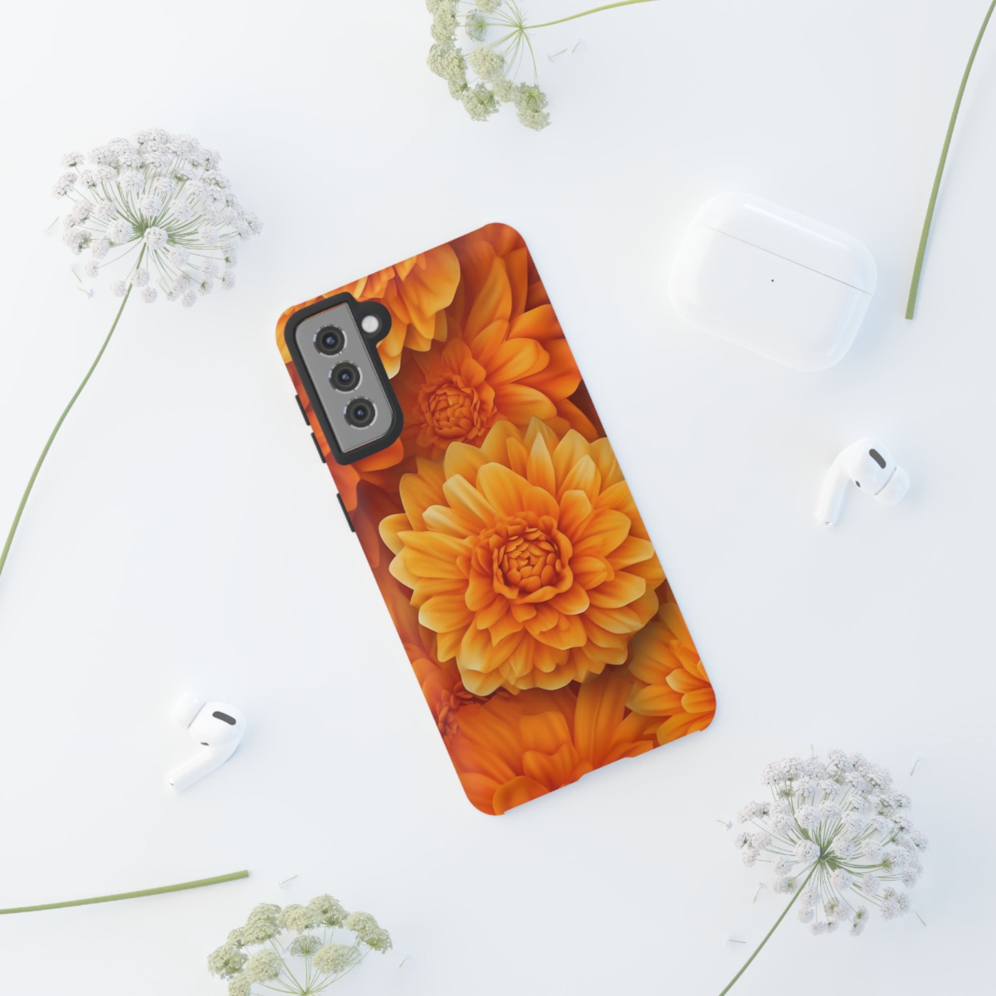 Orange Dahlia Bloom Samsung Case