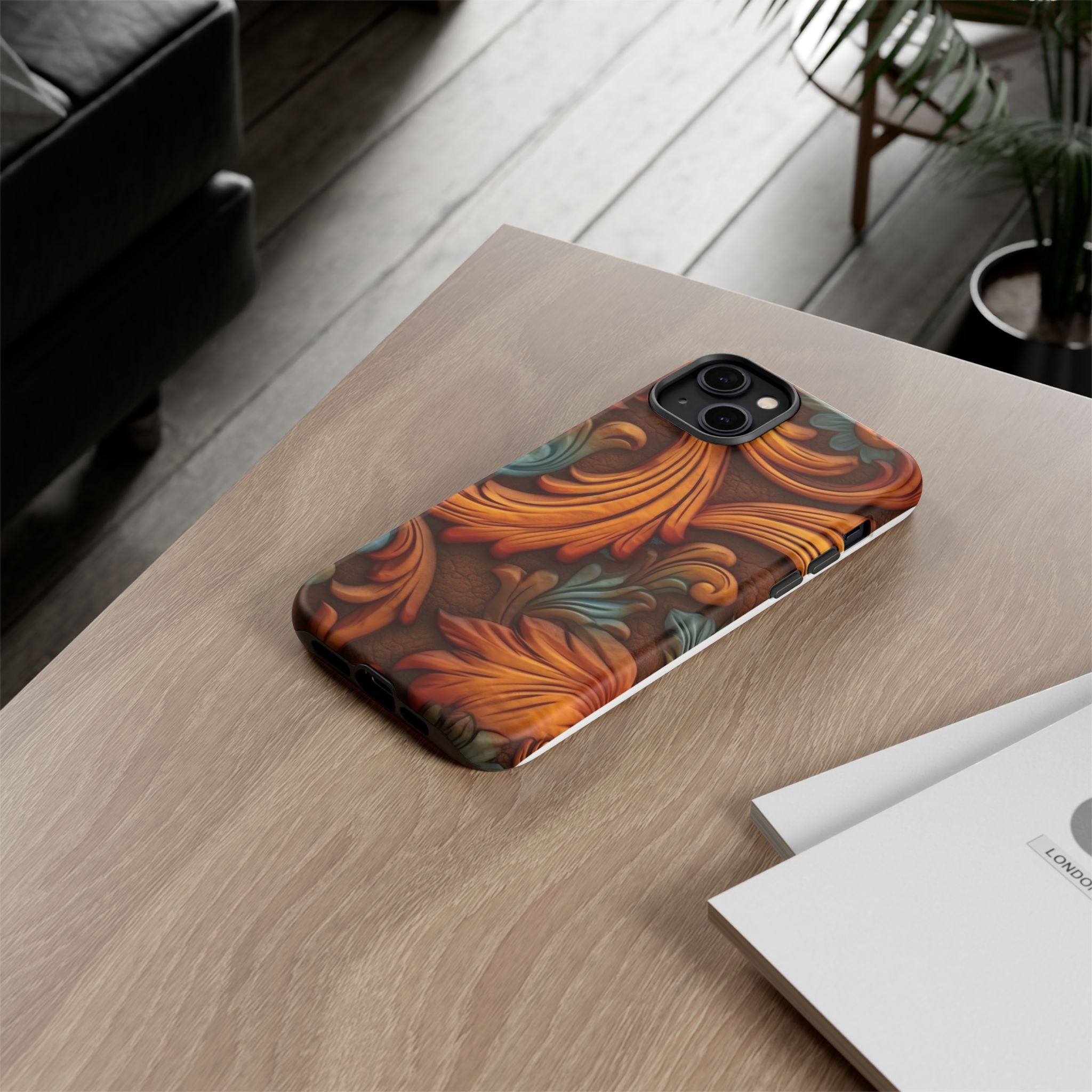 Baroque Copper iPhone Case - Hexagon Stone