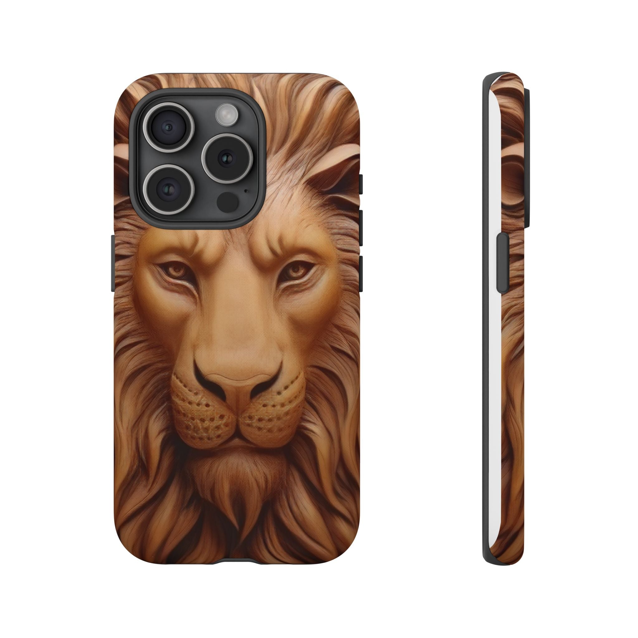 Majestic Lion Head Hexagon Stone iPhone Case