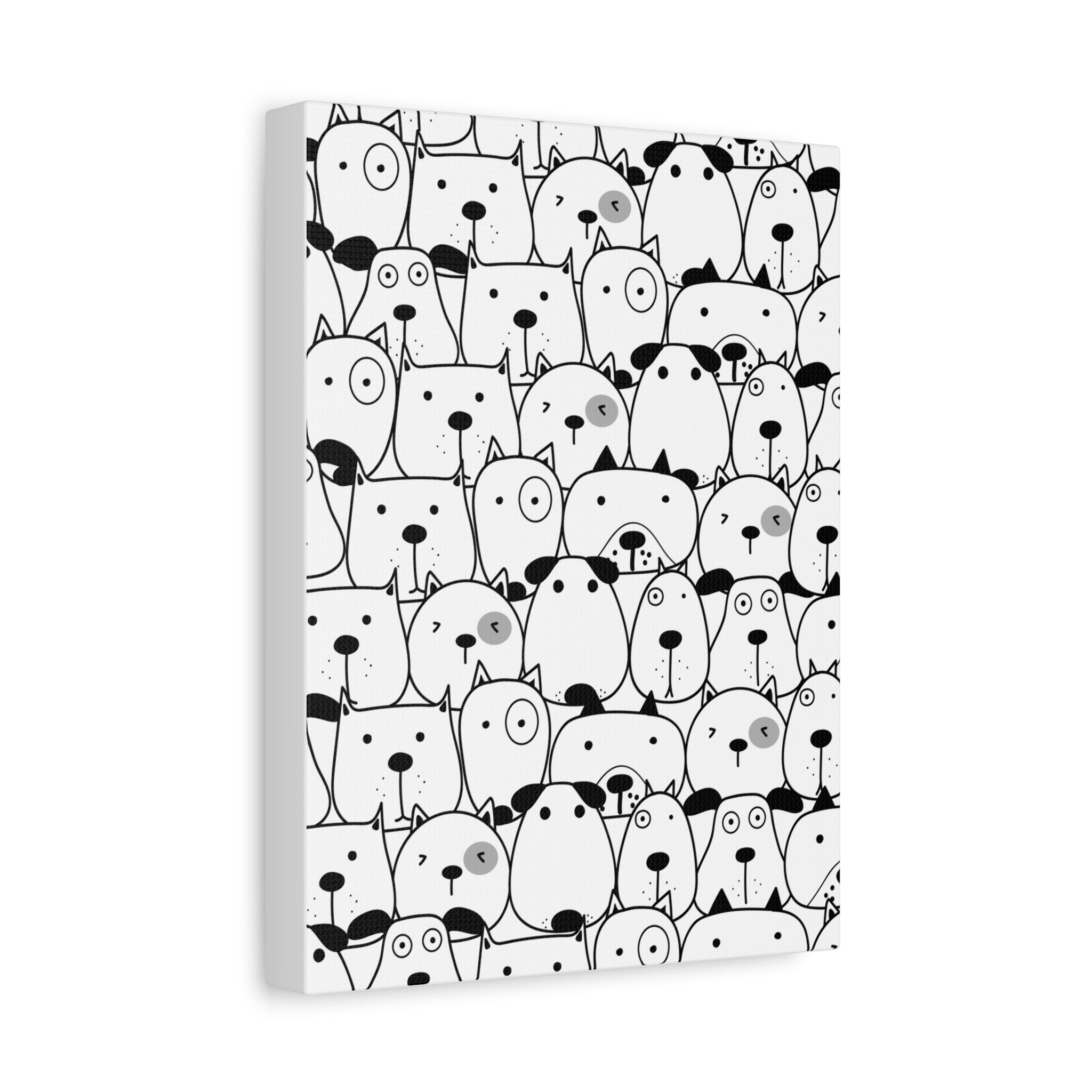 Adorable Puppy Faces Matte Canvas Art