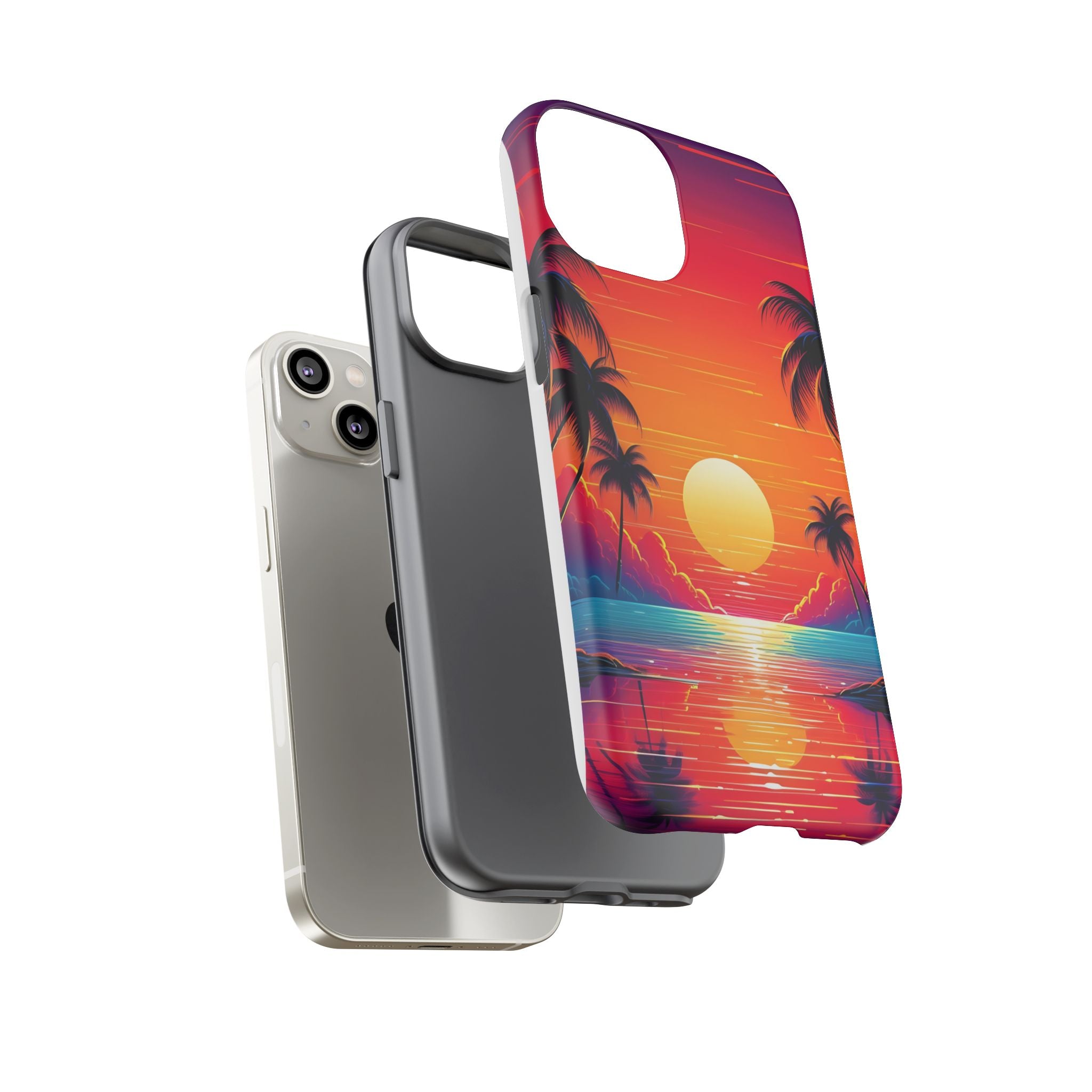 Sunset Palm Beach iPhone Case - Hexagon Stone