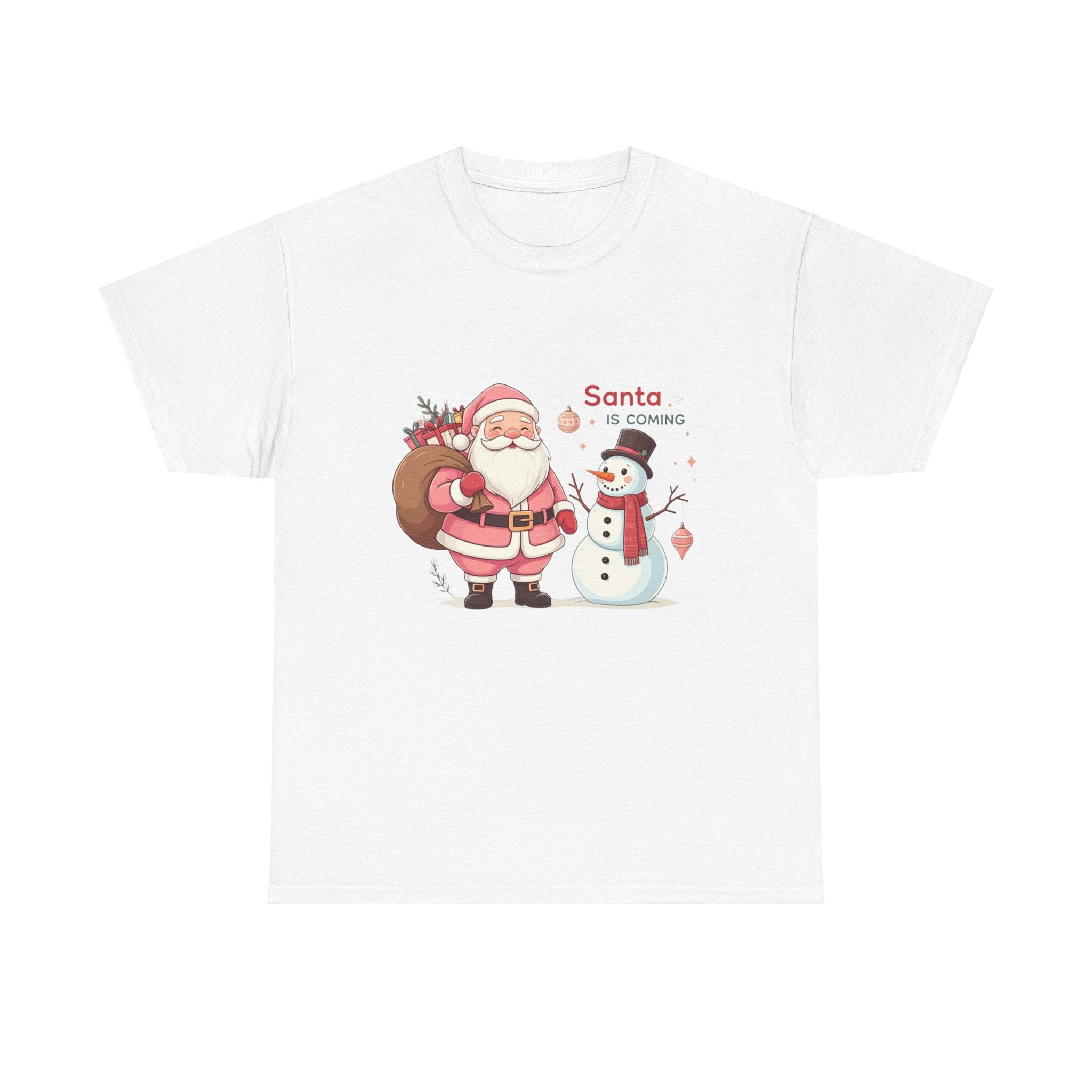 Pink Santa & Snowman Christmas T-Shirt