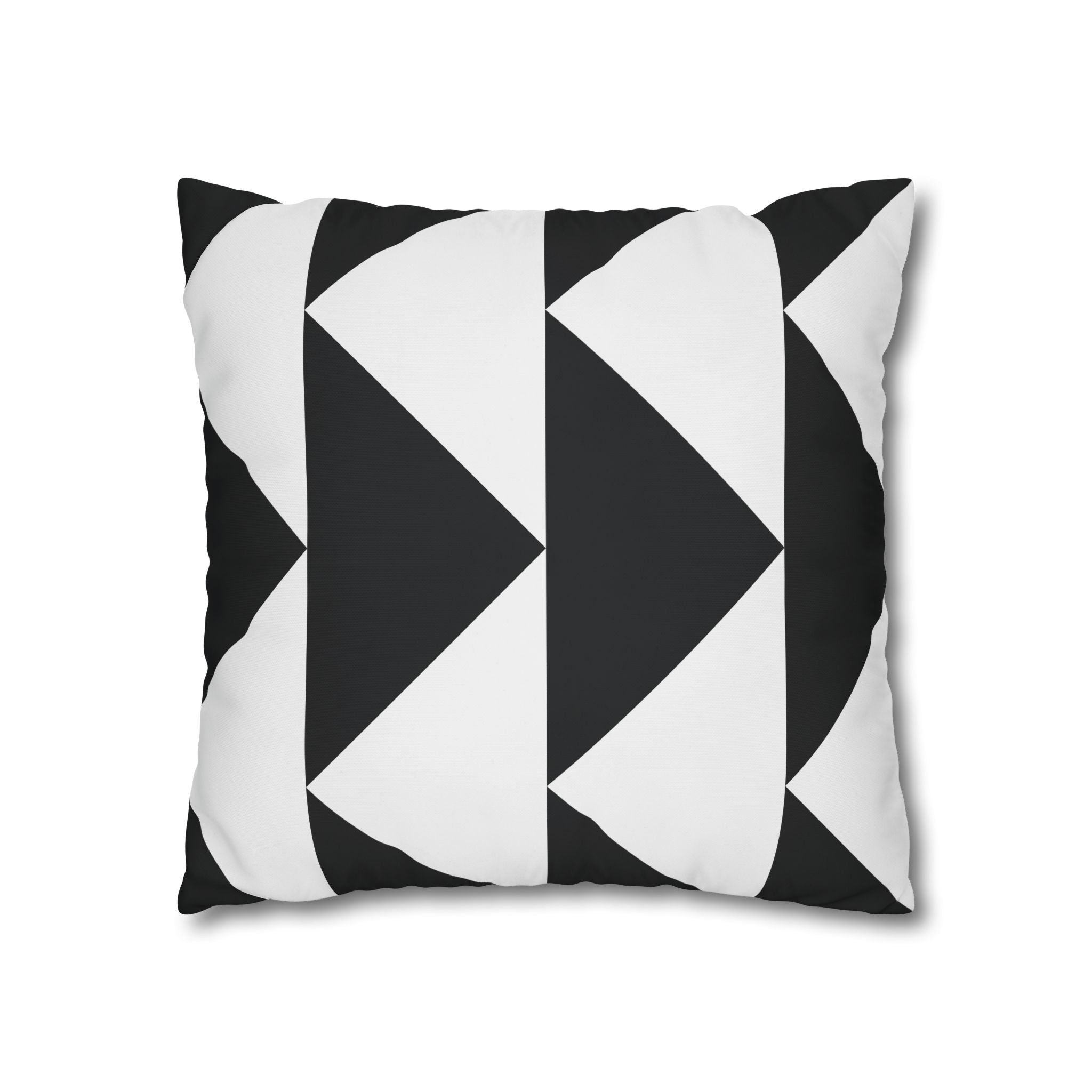 Geometric Triangle Pillowcase - Black & White