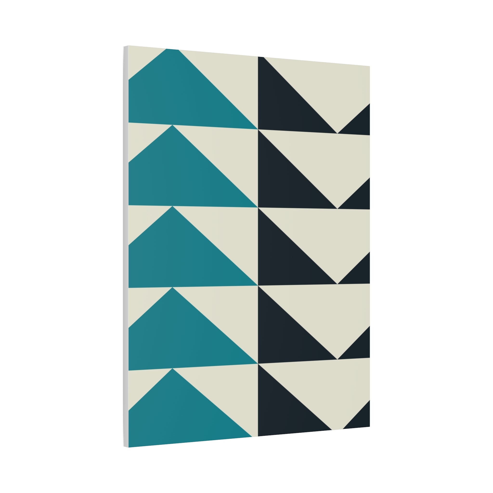 Geometric Triangle Canvas Art - Teal & Black