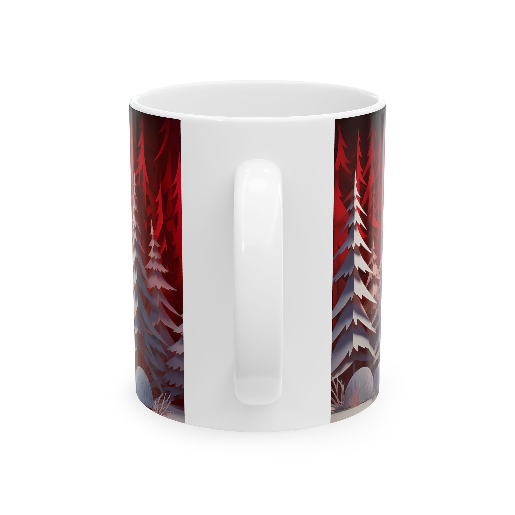 Winter Sunset Forest Papercut Mug