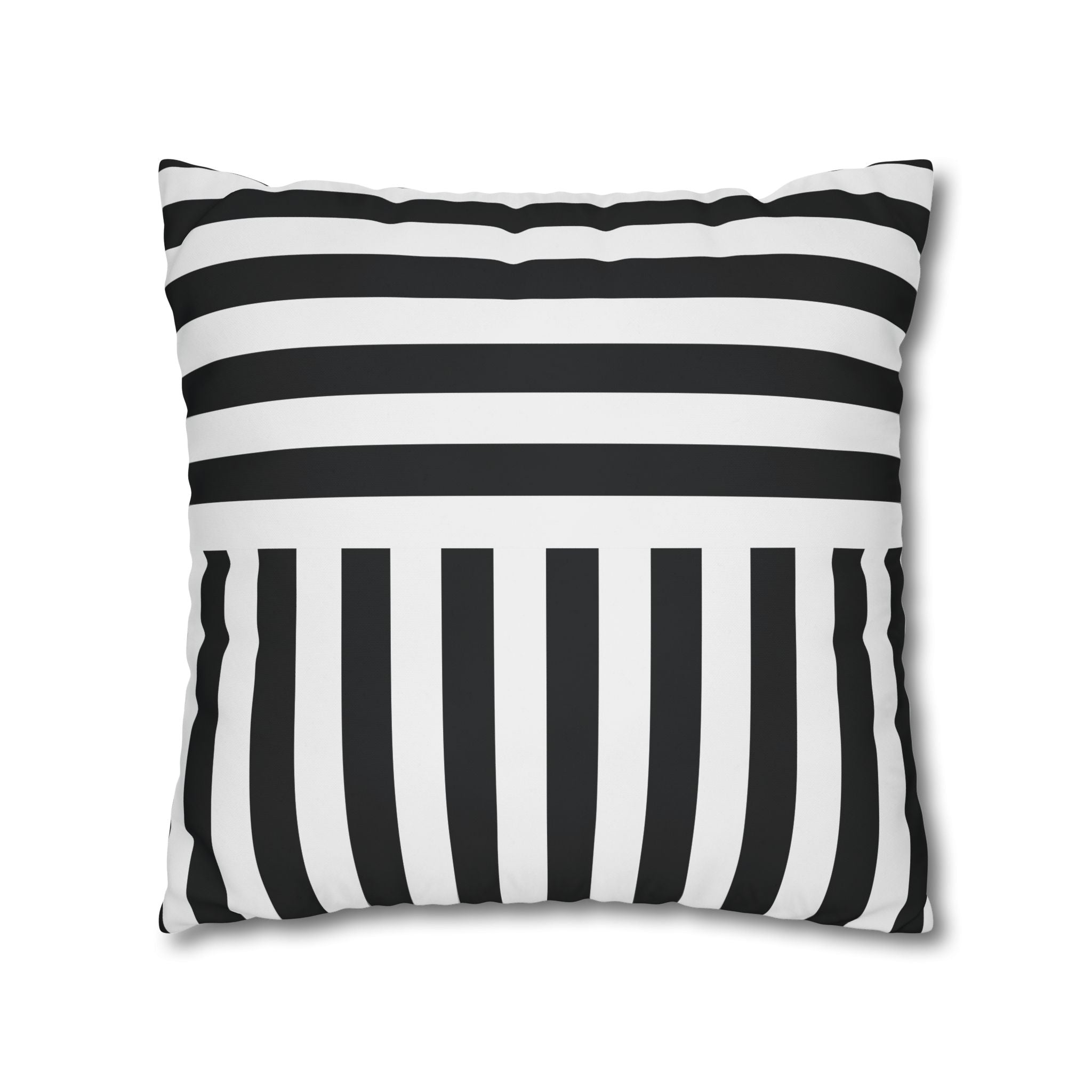 Geometric Black & White Stripe Pillowcase