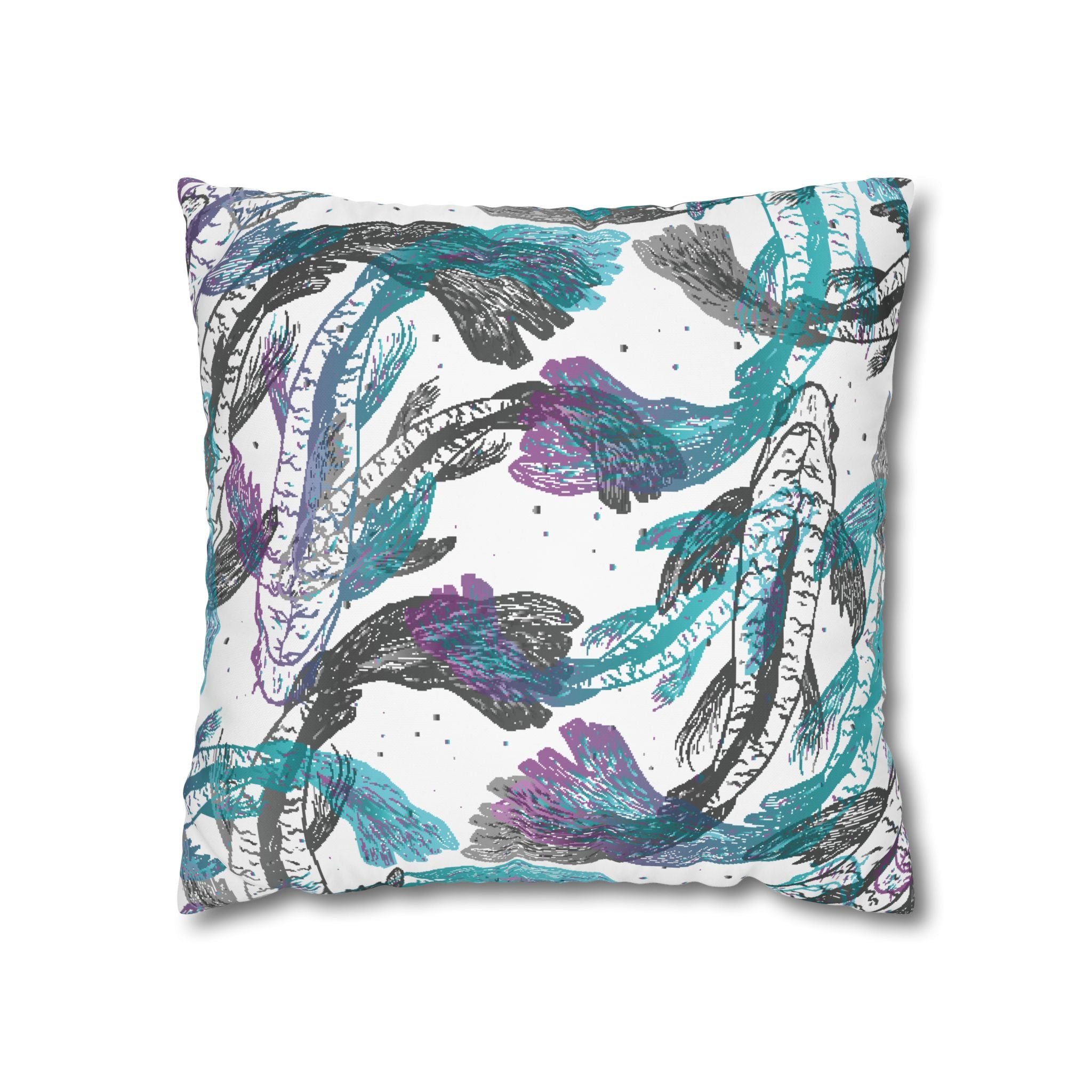 Koi Fish Pillowcase - Teal & Purple