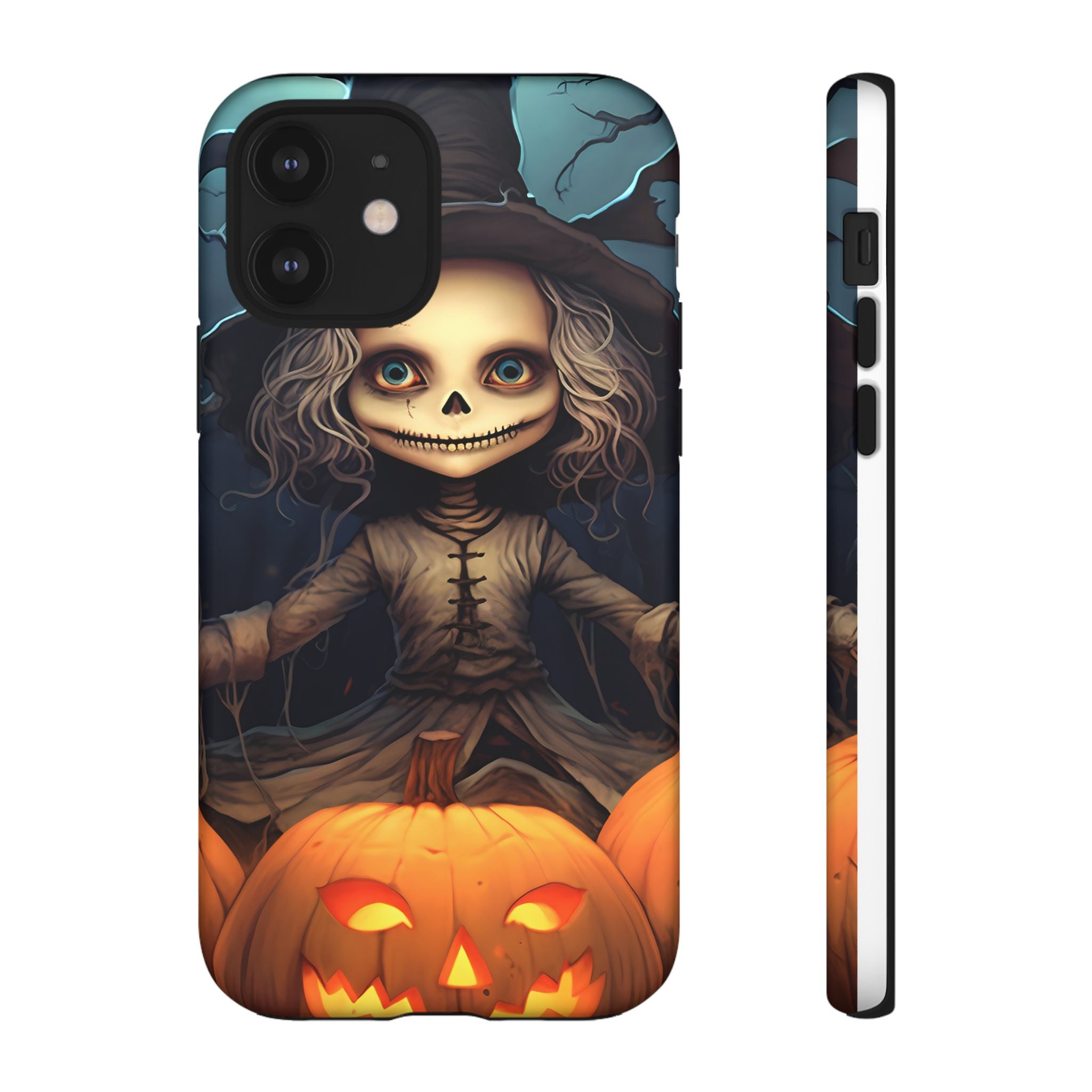 Spooky Skull Girl Halloween iPhone Case - Hexagon Stone