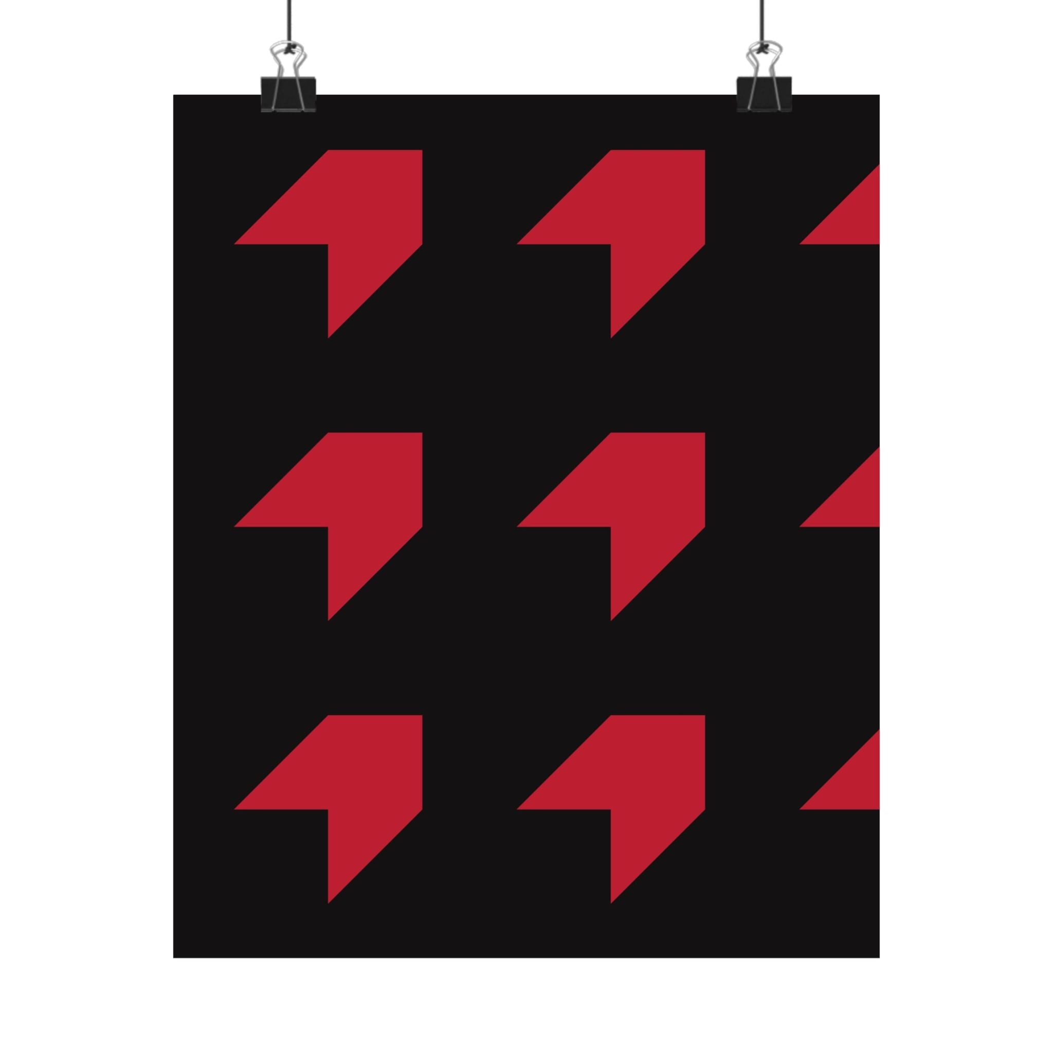 Red Geometric Arrow Posters - Modern Art