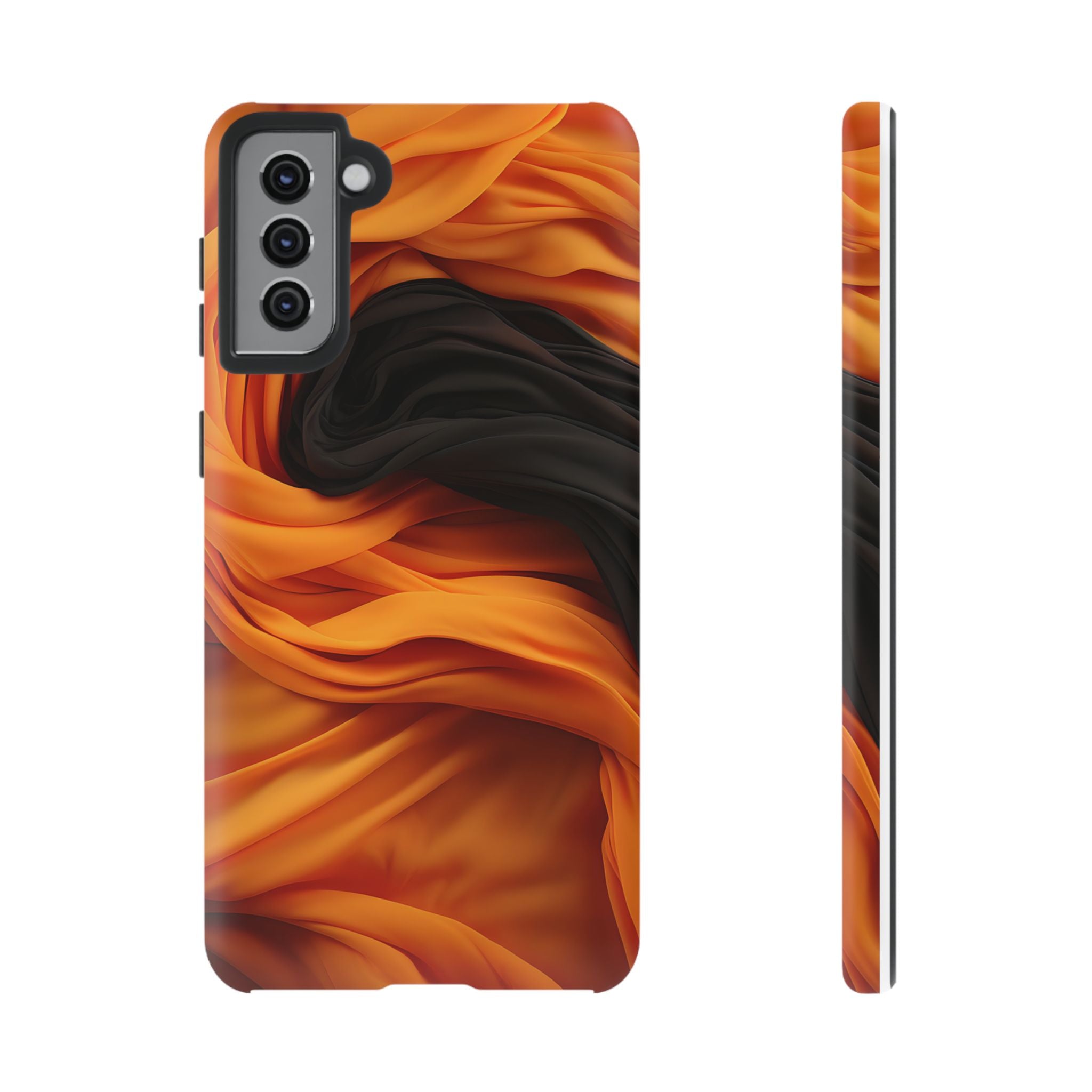 Abstract Orange & Gray Drape Samsung Case