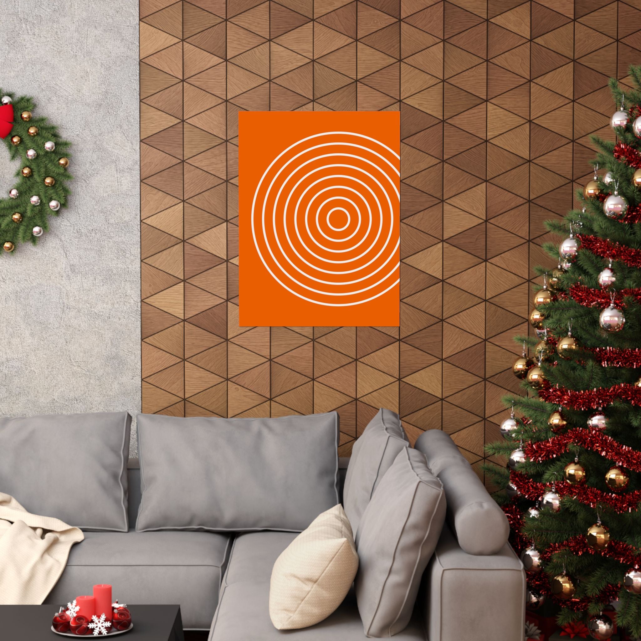 Orange Abstract Circle Art Poster