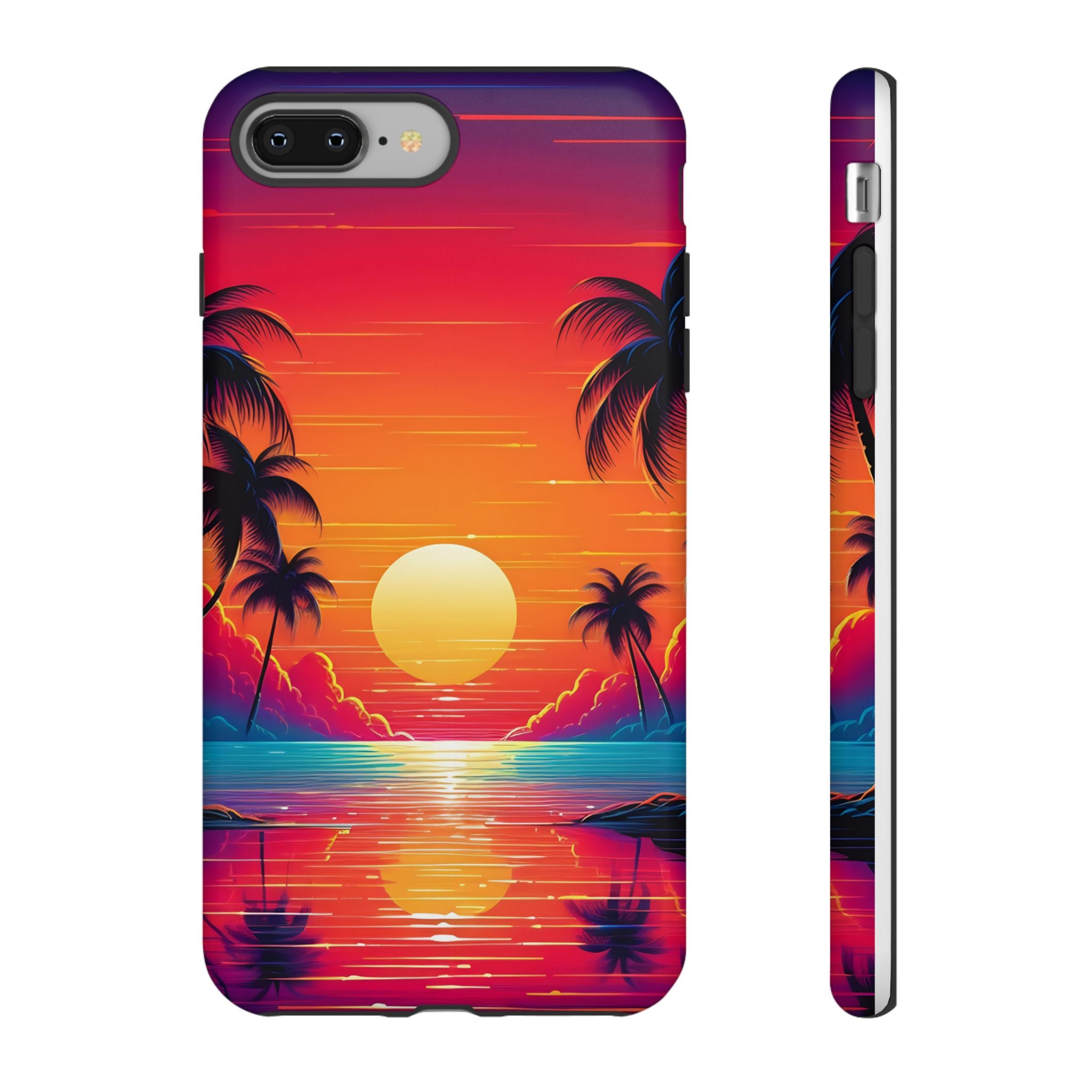 Sunset Palm Beach iPhone Case - Hexagon Stone