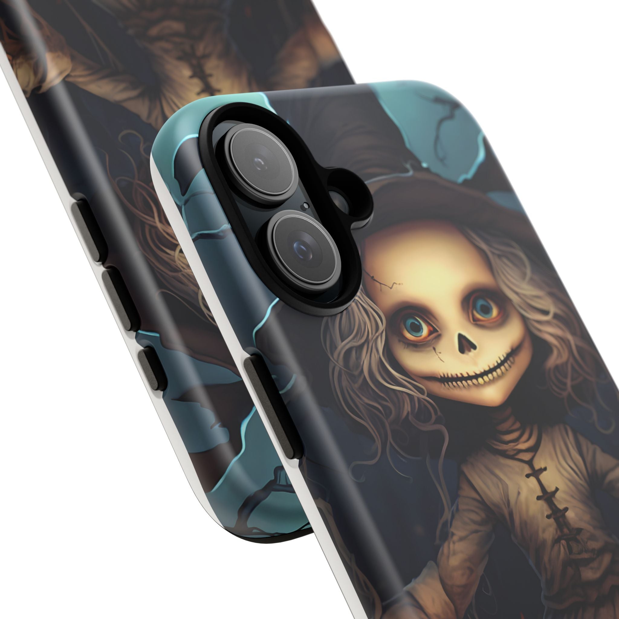 Spooky Skull Girl Halloween iPhone Case - Hexagon Stone