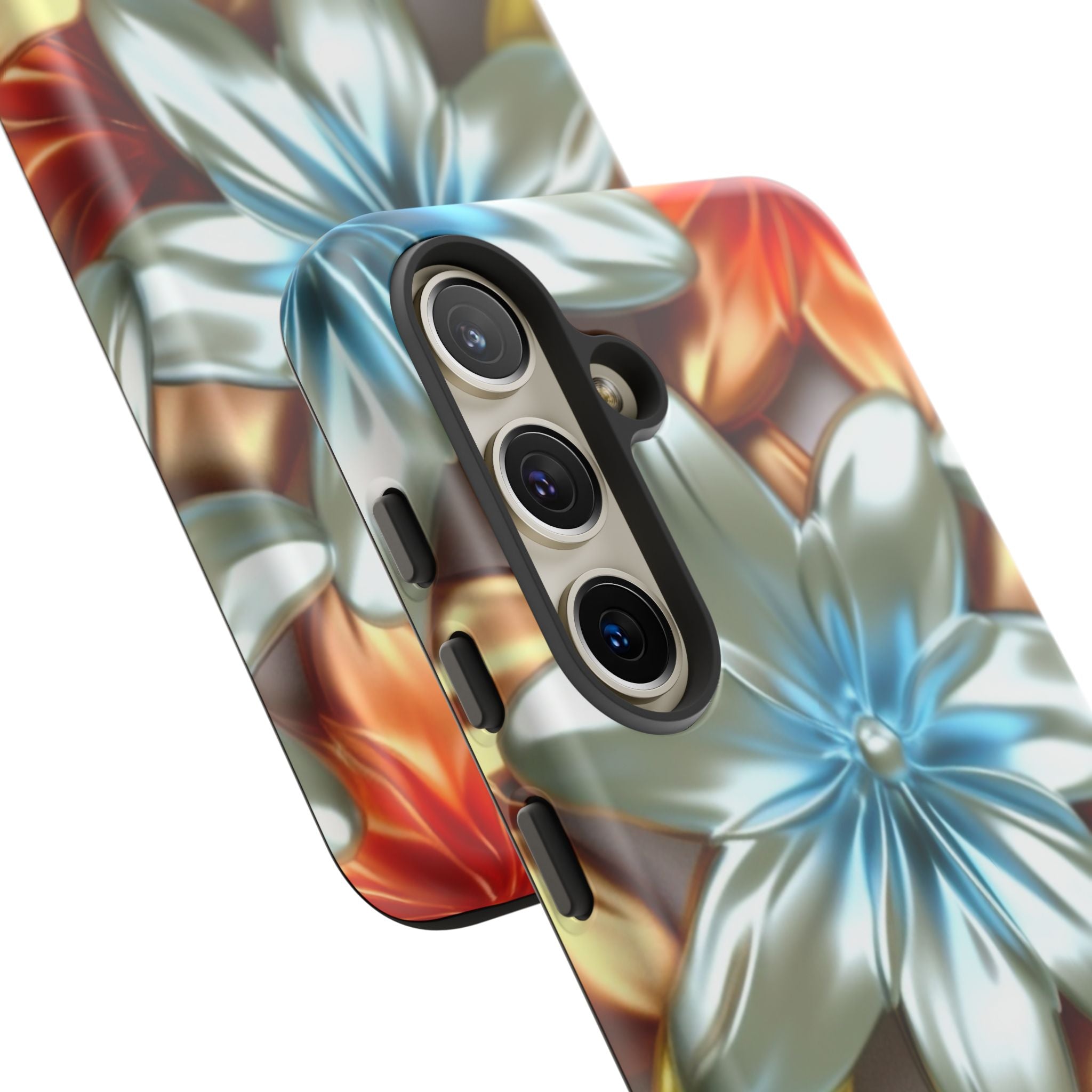 Metallic Flower Samsung Case - Stylish & Modern