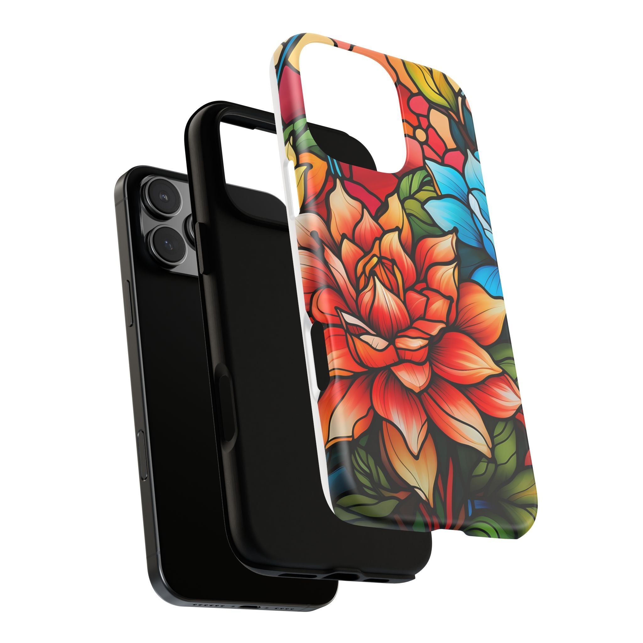 Stained Glass Floral iPhone Case - Hexagon Stone