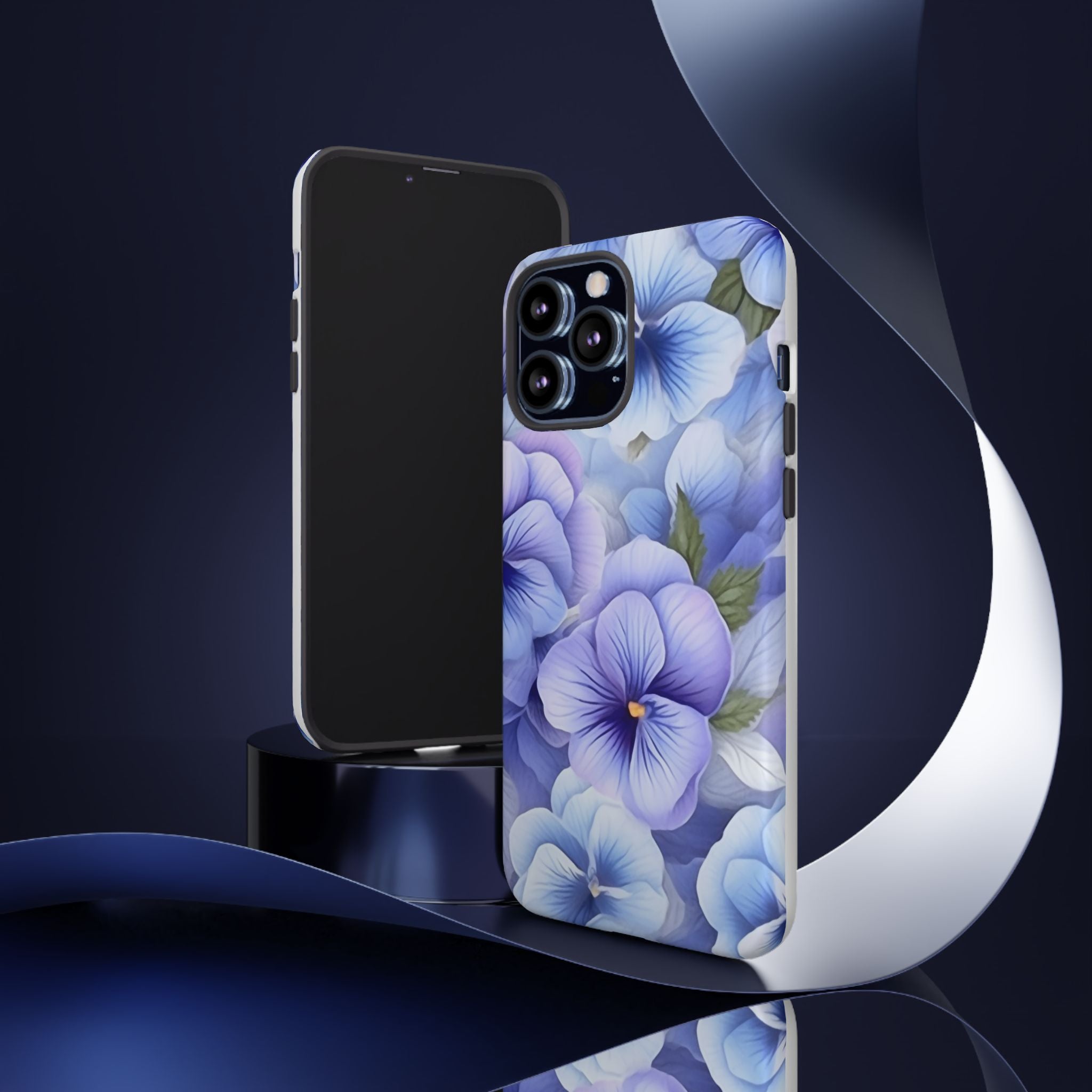 Dreamy Pansy Blue iPhone Case - Hexagon Stone