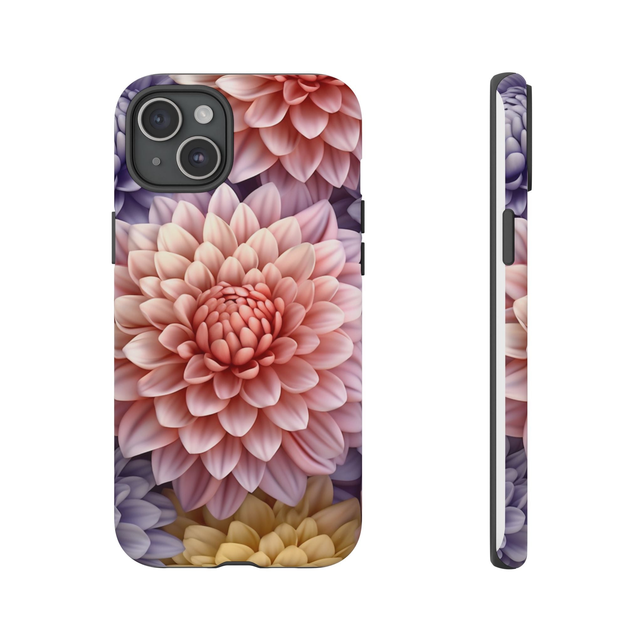 Dahlia Bloom Hexagon Stone iPhone Case