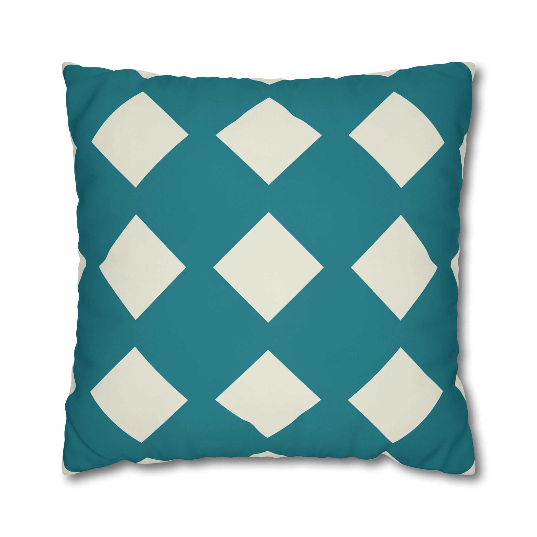 Geometric Teal & Beige Pillowcase