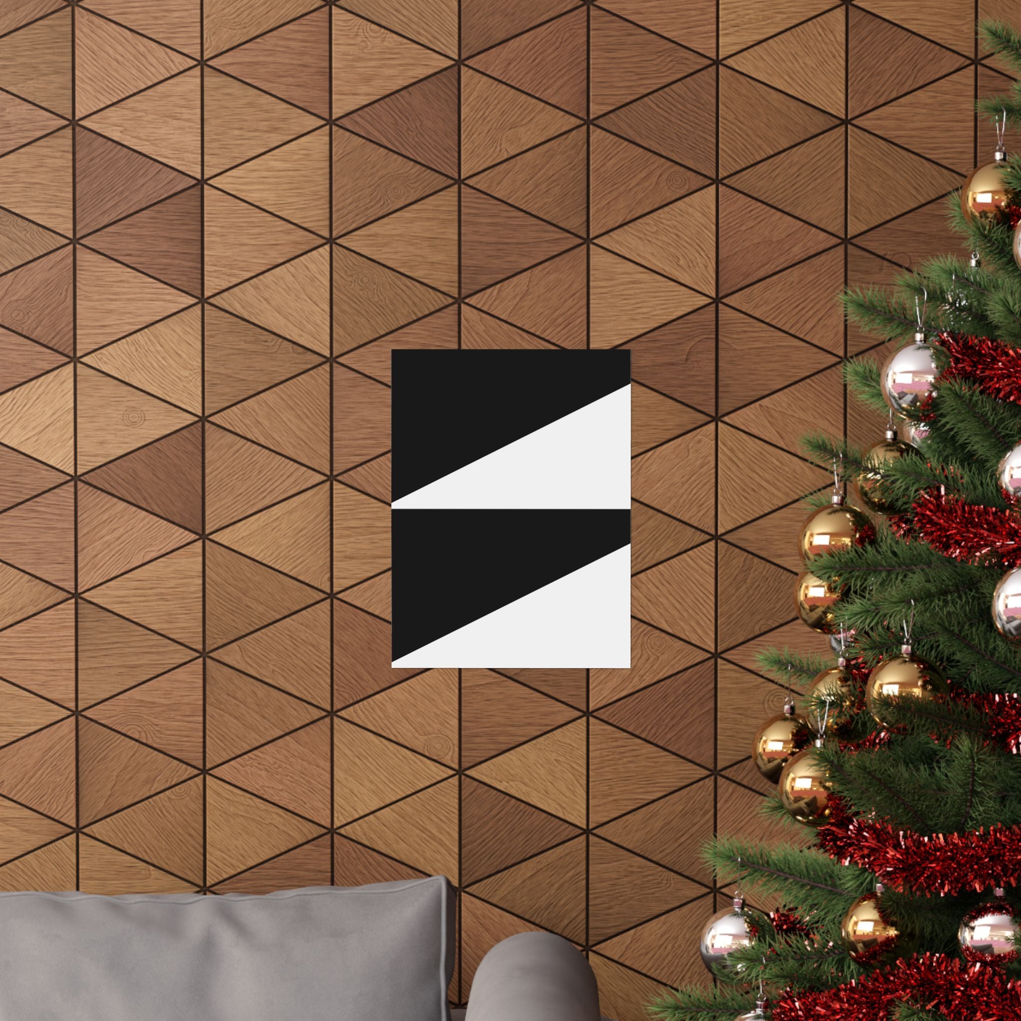 Geometric Black Triangle Wall Art Poster