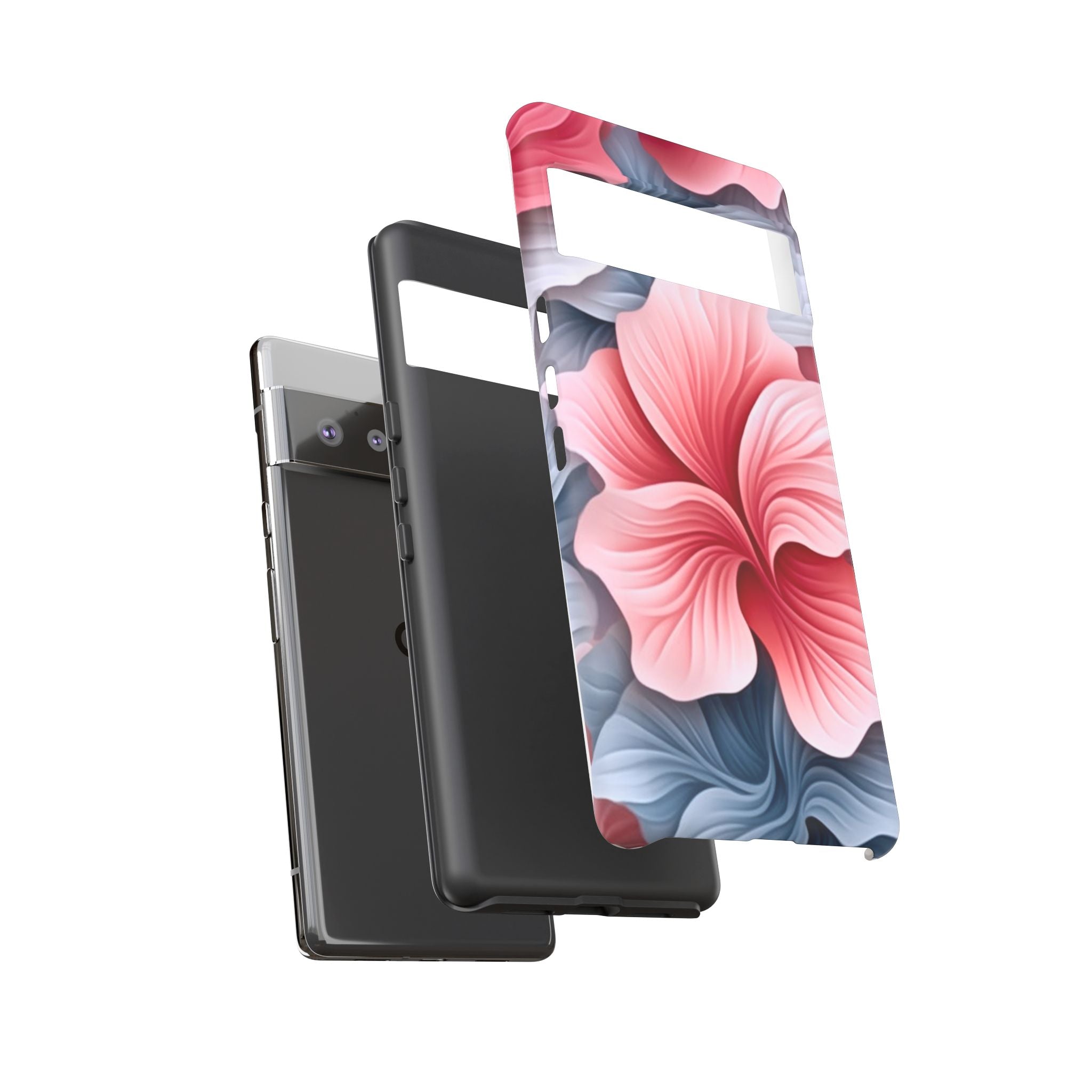 Abstract Floral Google Pixel Case (All Models) - Pink & Grey